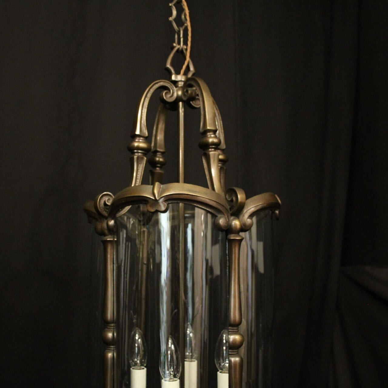French Bronze 4 Light Antique Lantern photo for sale