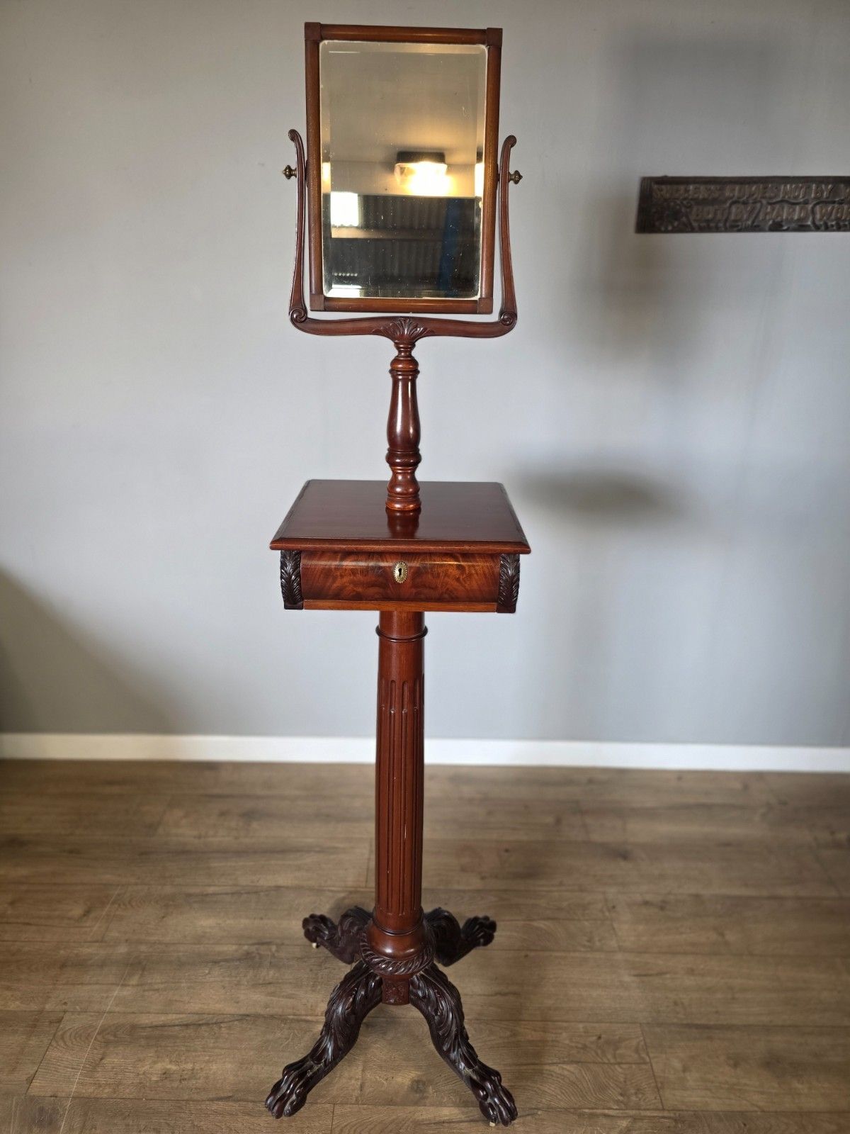 Home Decor Victorian 1909 Mahogany American Gentleman's Shaving Stand/Vanity Mirror Stand photo
