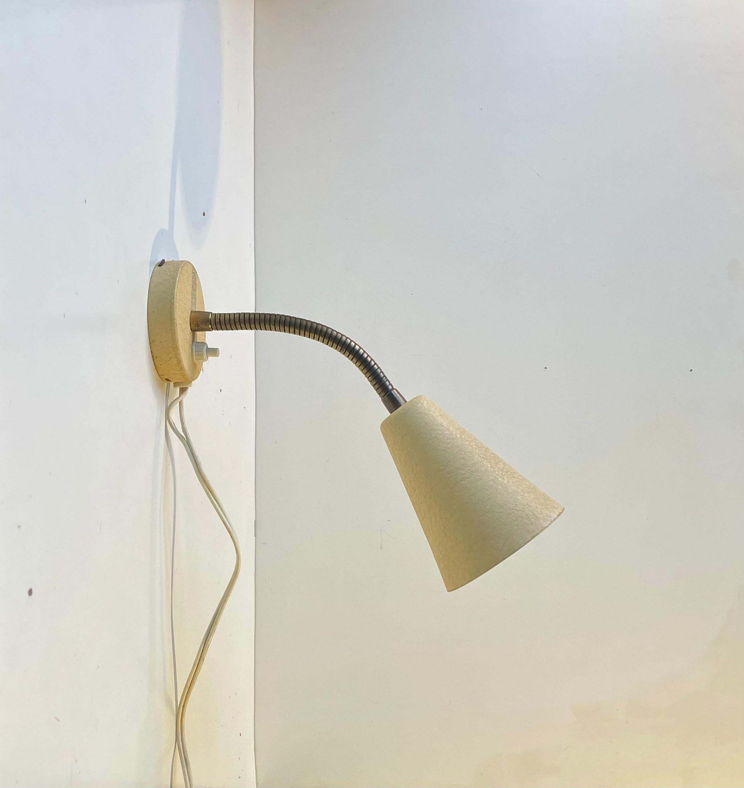 Scandinavian Modern Pastel Yellow Wall Light By E.S. Horn, 1950s photo vinterior
