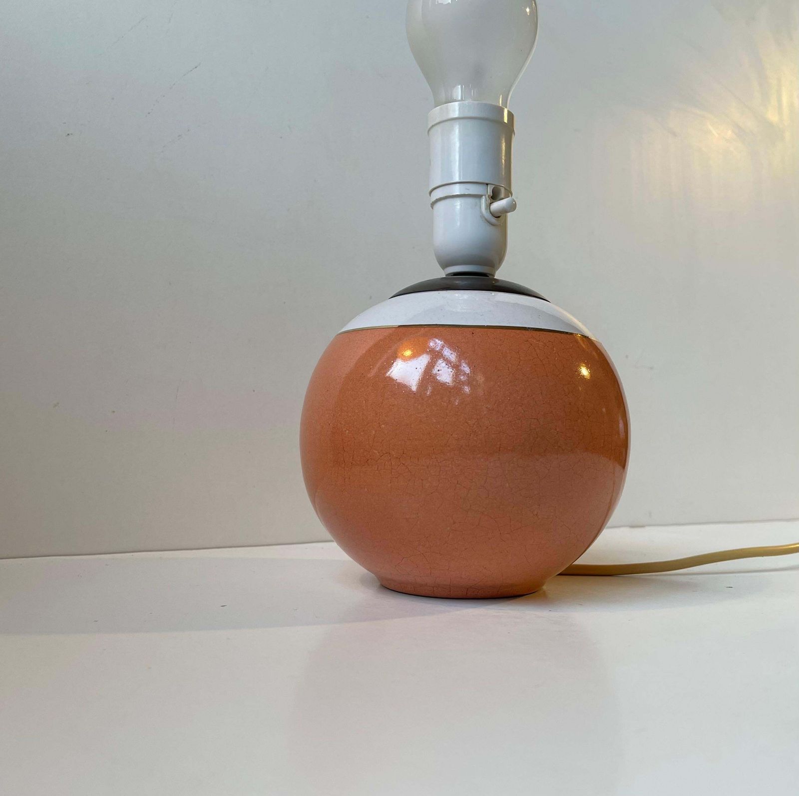 Art Deco Glazed Spherical Table Lamp By E. F. F. Copenhagen, 1930s photo buy
