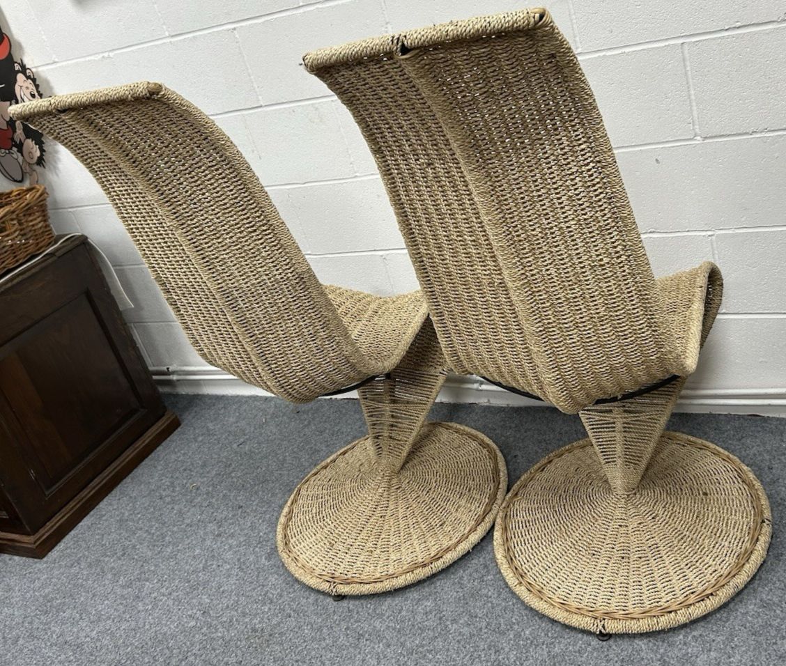 Pair Of Marzio Cecchi 'S' Chairs Iconic Mid Century Italian Timeless Design photo vintage