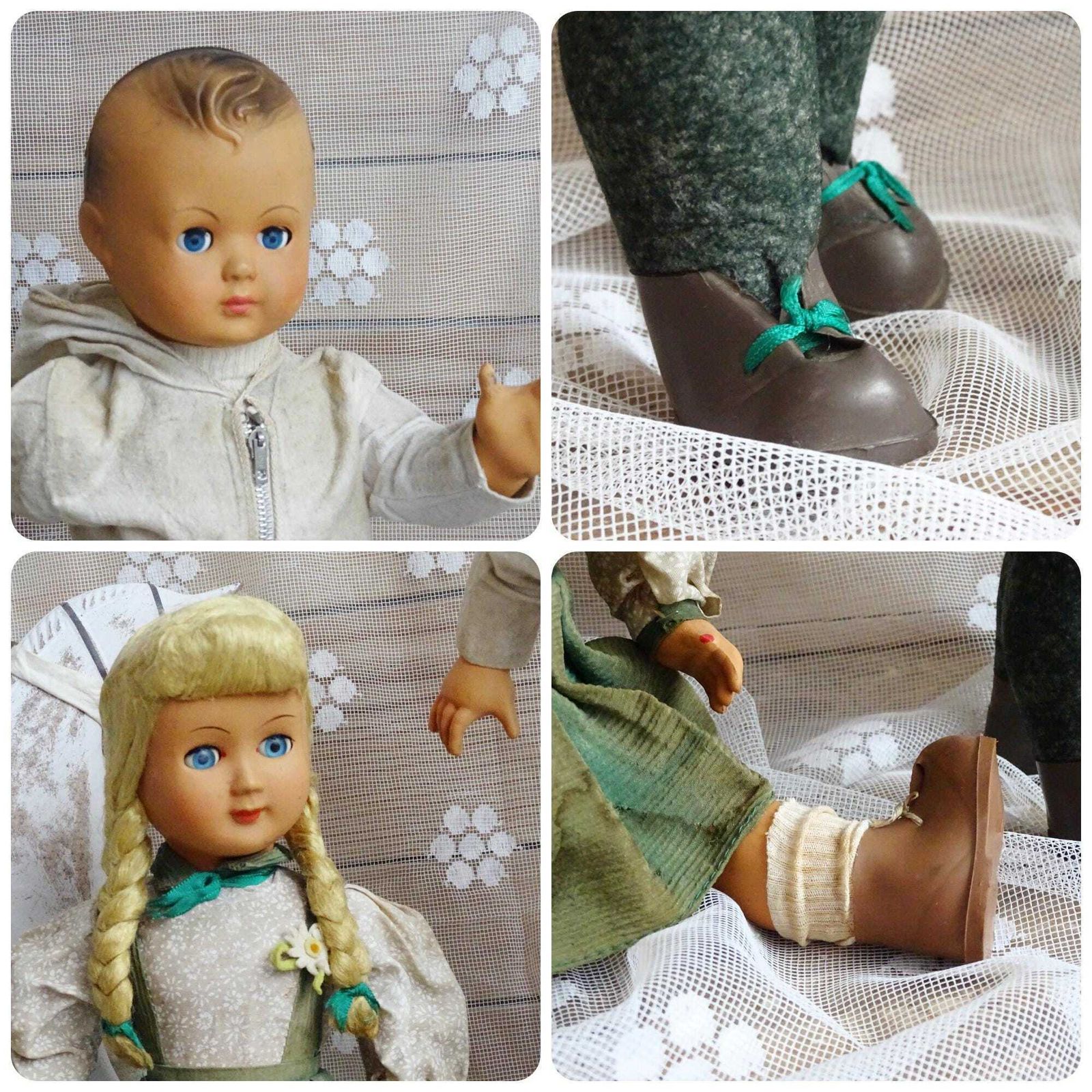 photo furniture Set Antique French Composition Dolls Girl Boy, Doll Sleeping Eyes, Pair Jointed Dolls, Blonde Long Hair Doll, Vintage Collectible Art Dolls