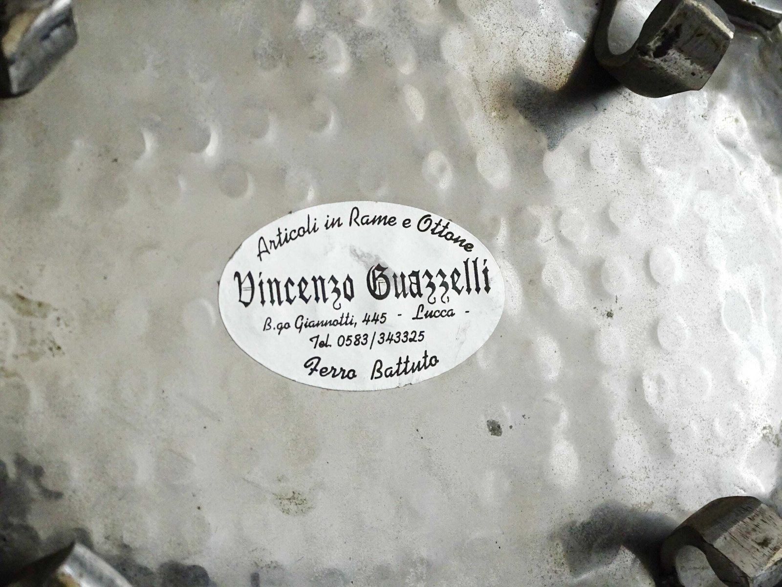 photo for sale Large Hammered Pewter Footed Dish, Bowl, Vintage Italian Metal Tureen, Ornate Jardiniere