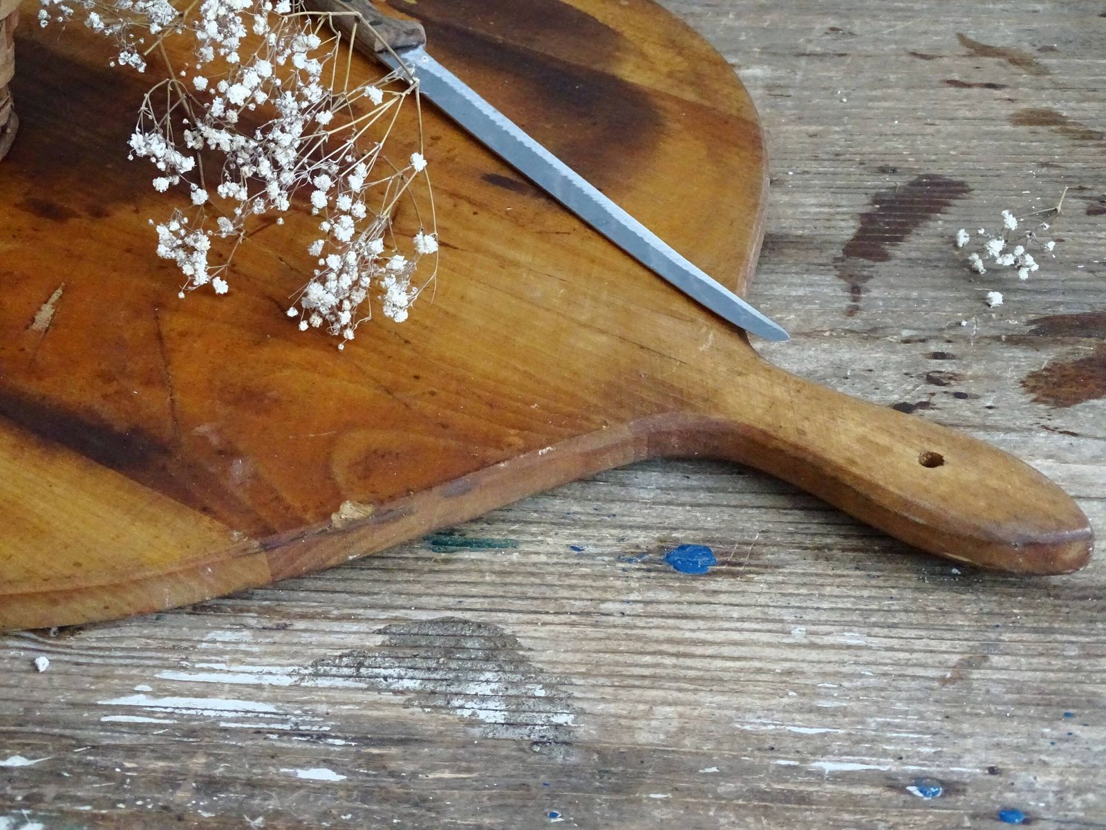 Large Round Wood Charcuterie Board: Rustic Farmhouse Kitchen Decor photo vintage