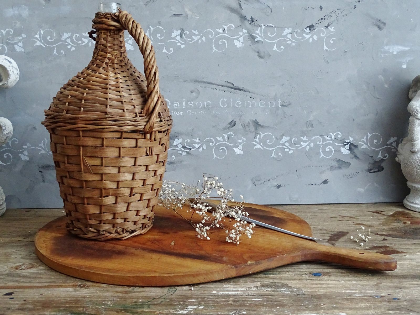 photo furniture Large Round Wood Charcuterie Board: Rustic Farmhouse Kitchen Decor