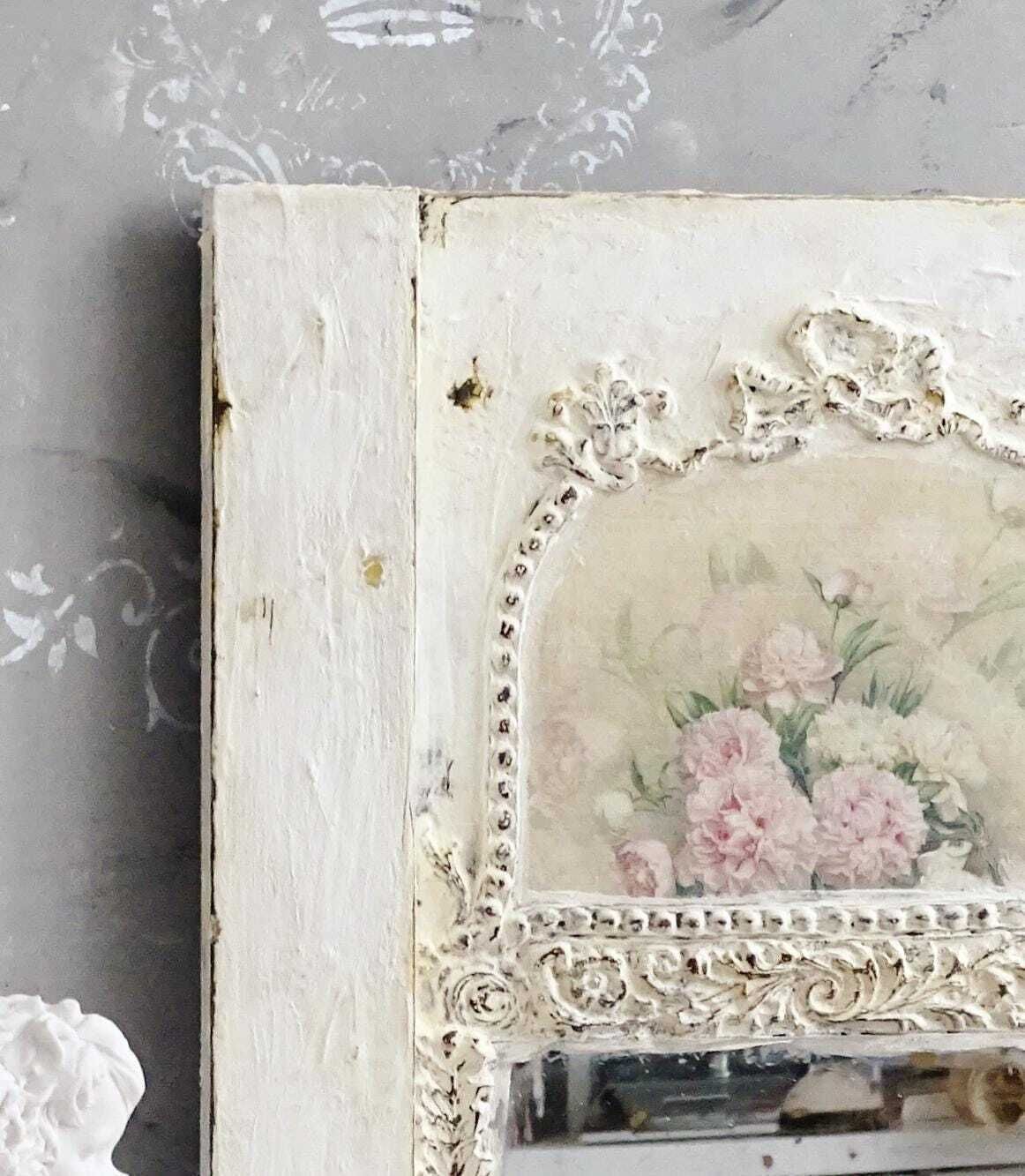 Handcrafted Trumeau Mirror: Shabby Chic French Antique Style photo buy