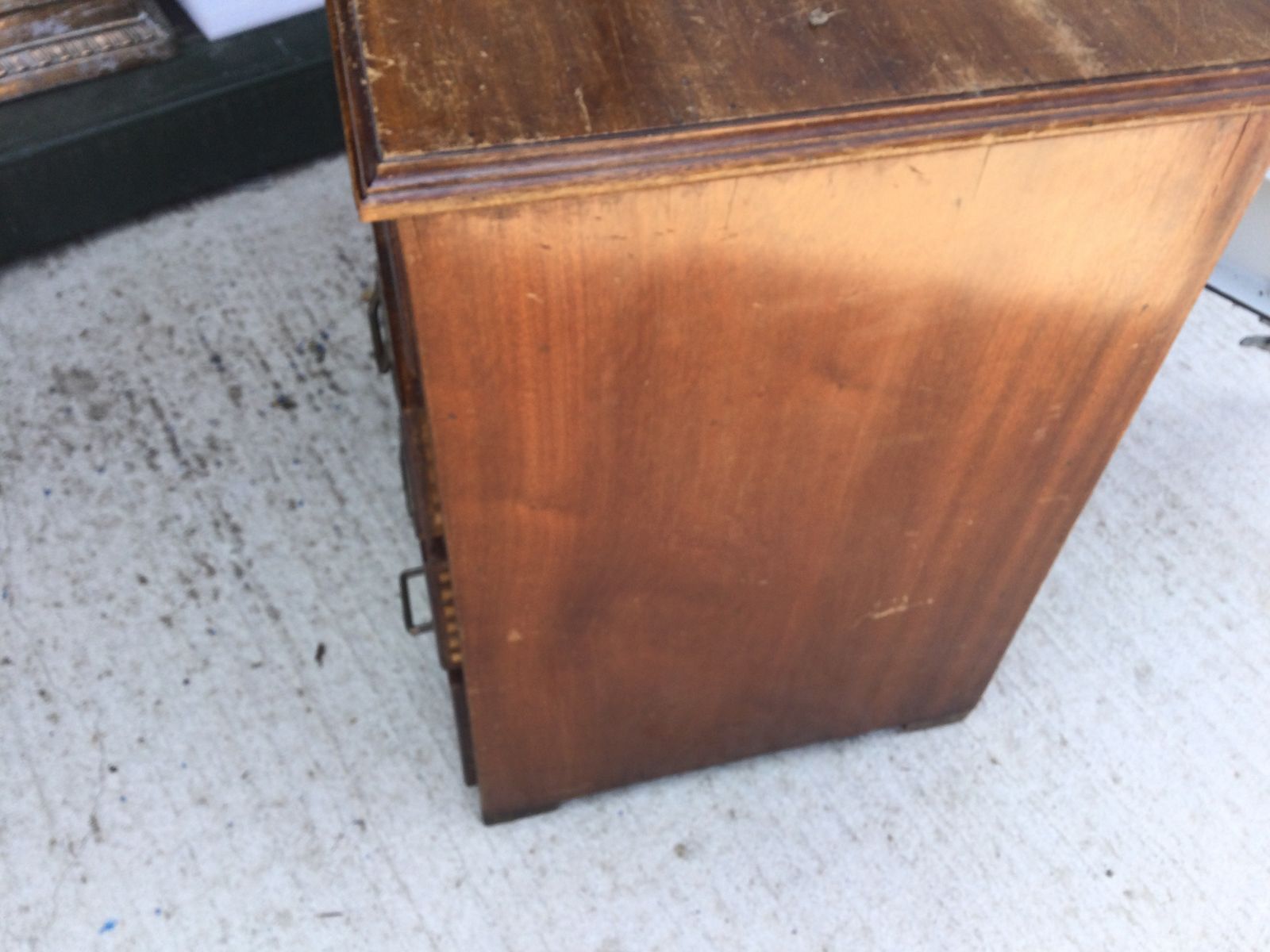 Matching Pair Of Antique Mahogany Filing Drawers With Brass Handle– Perfect For Stylish Home Office, Retail, Or Studio Display." photo Home Decor