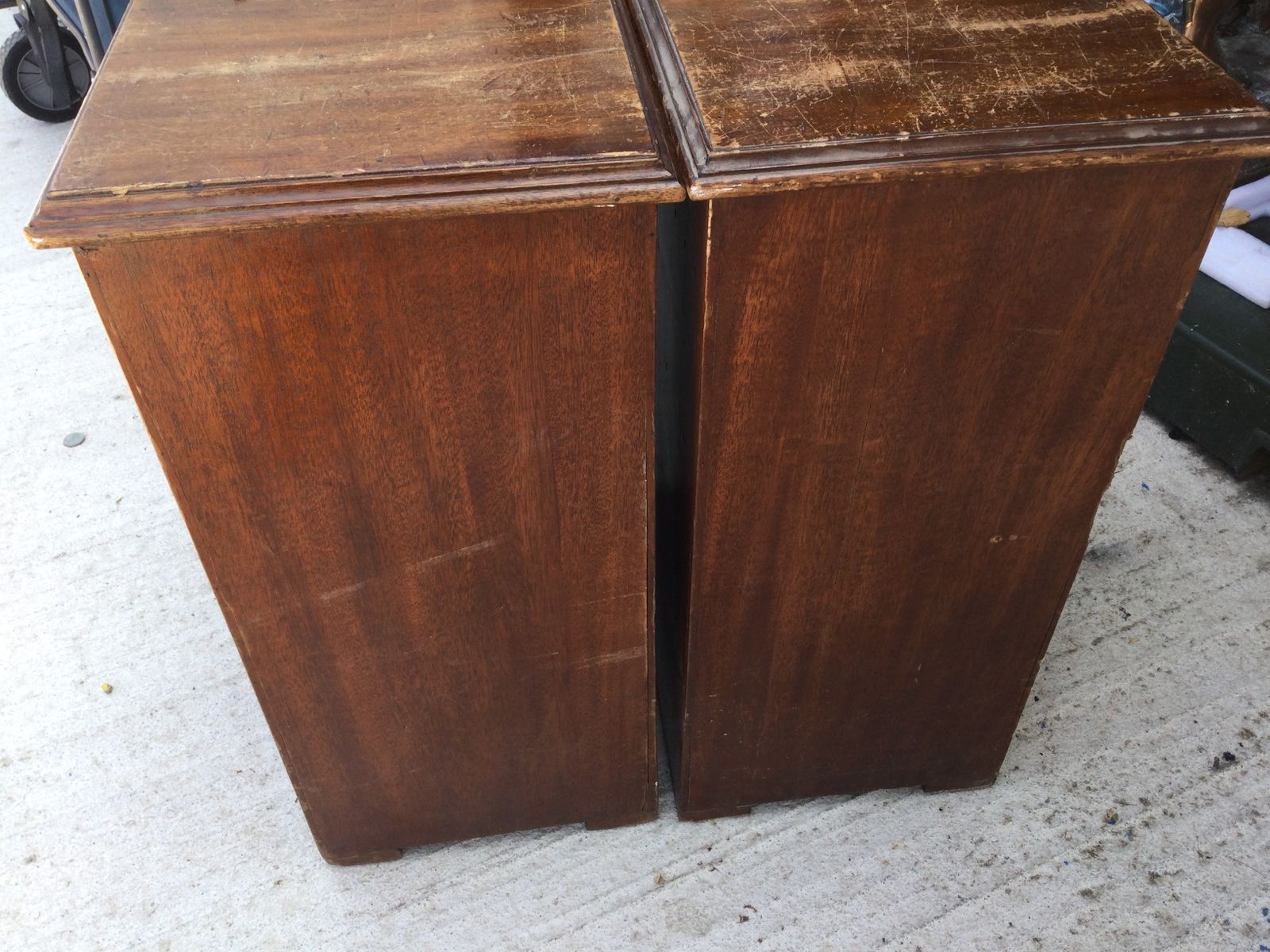 Matching Pair Of Antique Mahogany Filing Drawers With Brass Handle– Perfect For Stylish Home Office, Retail, Or Studio Display." photo 395.0