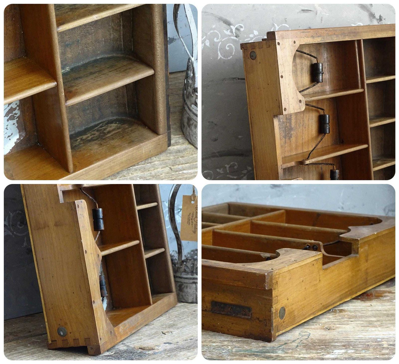 photo furniture Antique French Wood Cash Register Drawer: Coin Tray Organizer