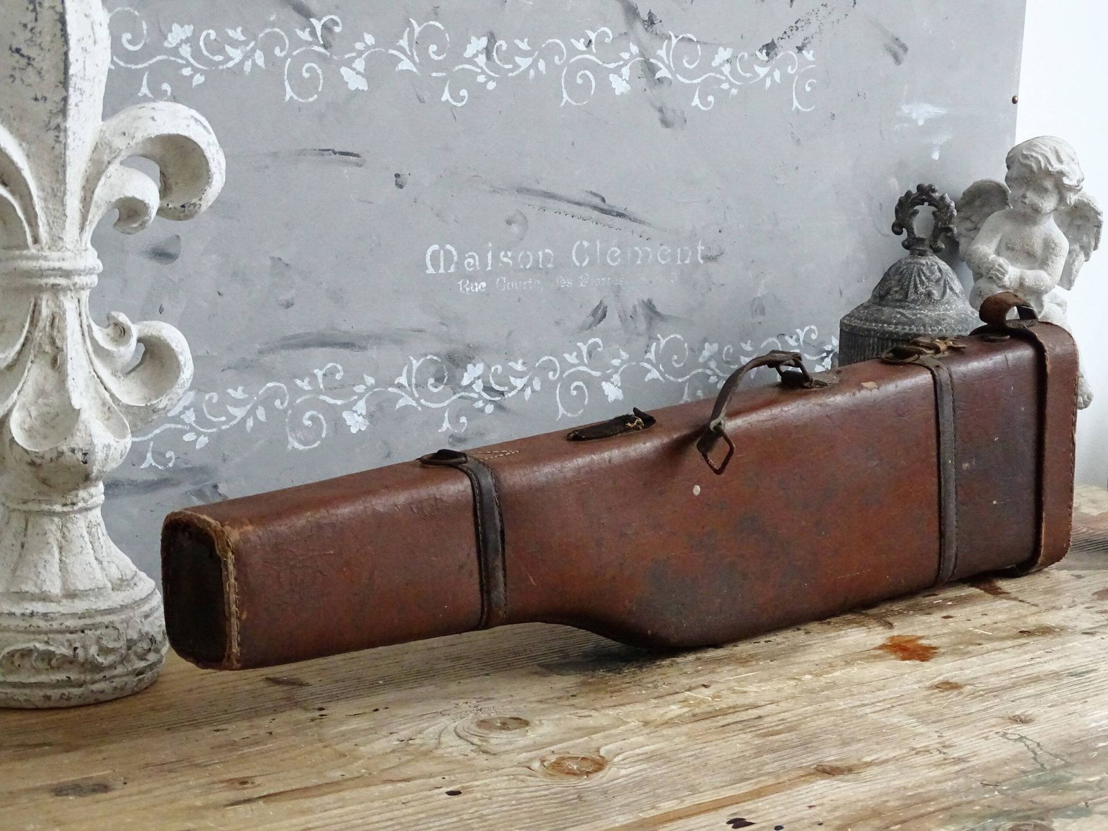 30s French Hunting Gun Case Leg Of Mutton, Hard Shotgun Gun Case, Gun Carrying Case, Weapon Case, Gun Cover, Gun Sleeve, Hunter Gift