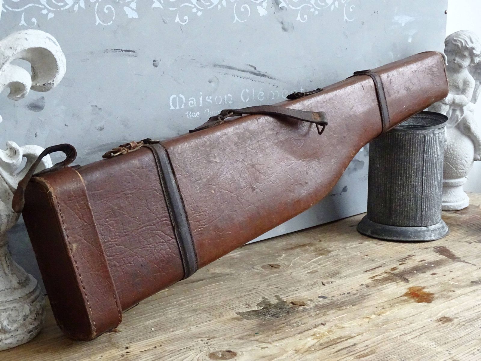 30s French Hunting Gun Case Leg Of Mutton, Hard Shotgun Gun Case, Gun Carrying Case, Weapon Case, Gun Cover, Gun Sleeve, Hunter Gift photo Home Decor