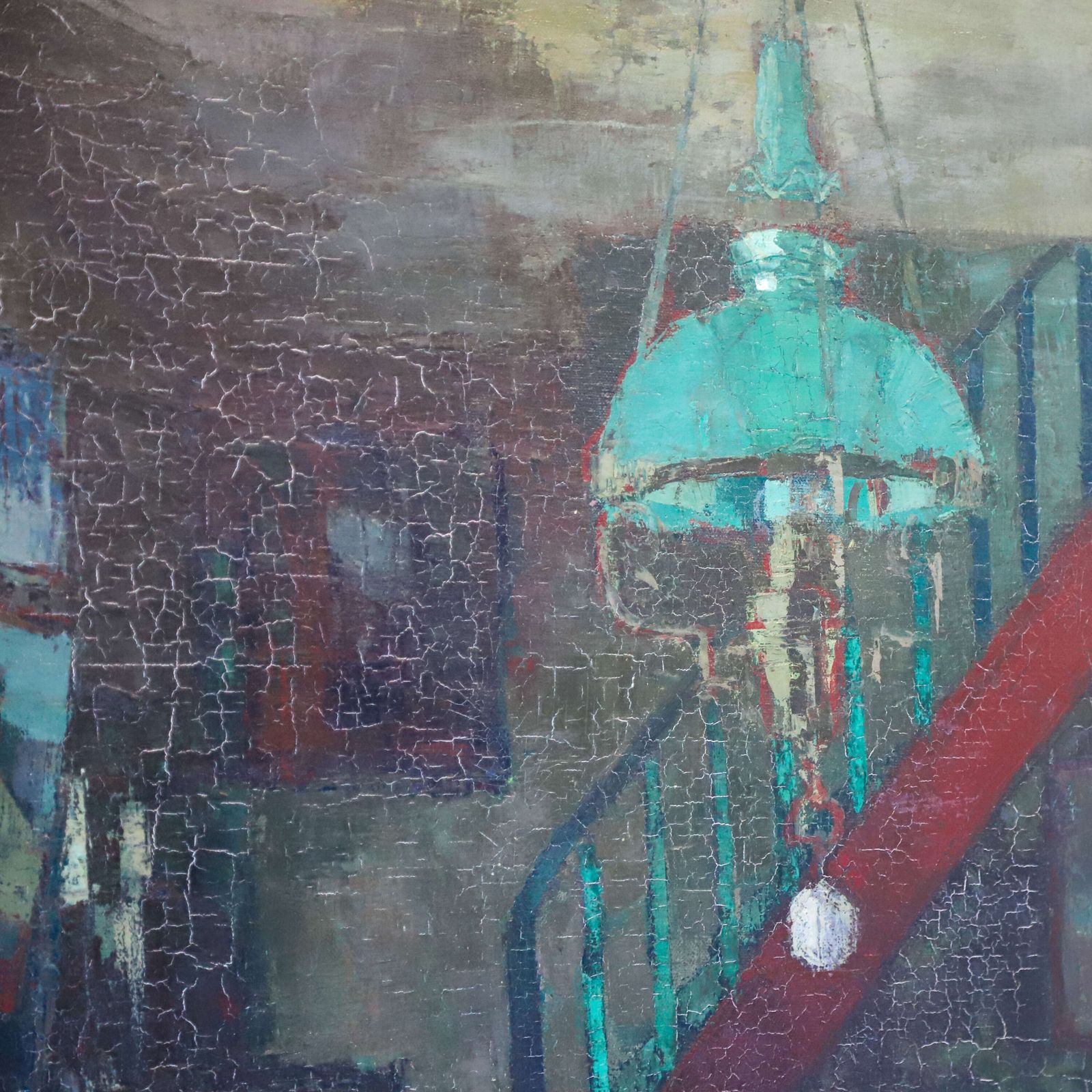 Trudy In The House Of The Red Cloister | Désiré Haine Belgian Oil Masterpiece (120x120cm) photo 2625.0