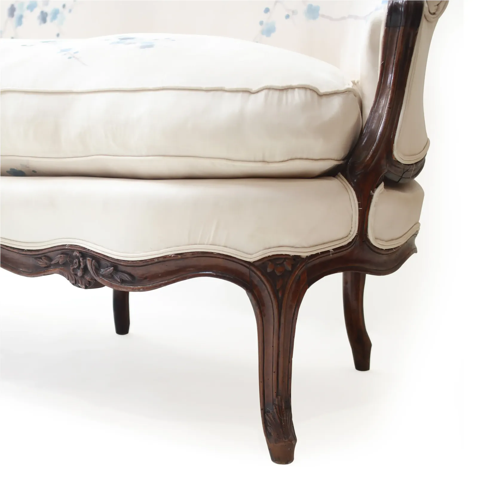 A Hand Carved George III Sofa Upholstered In De Gournay 'Plum Blossom' Fabric photo furniture