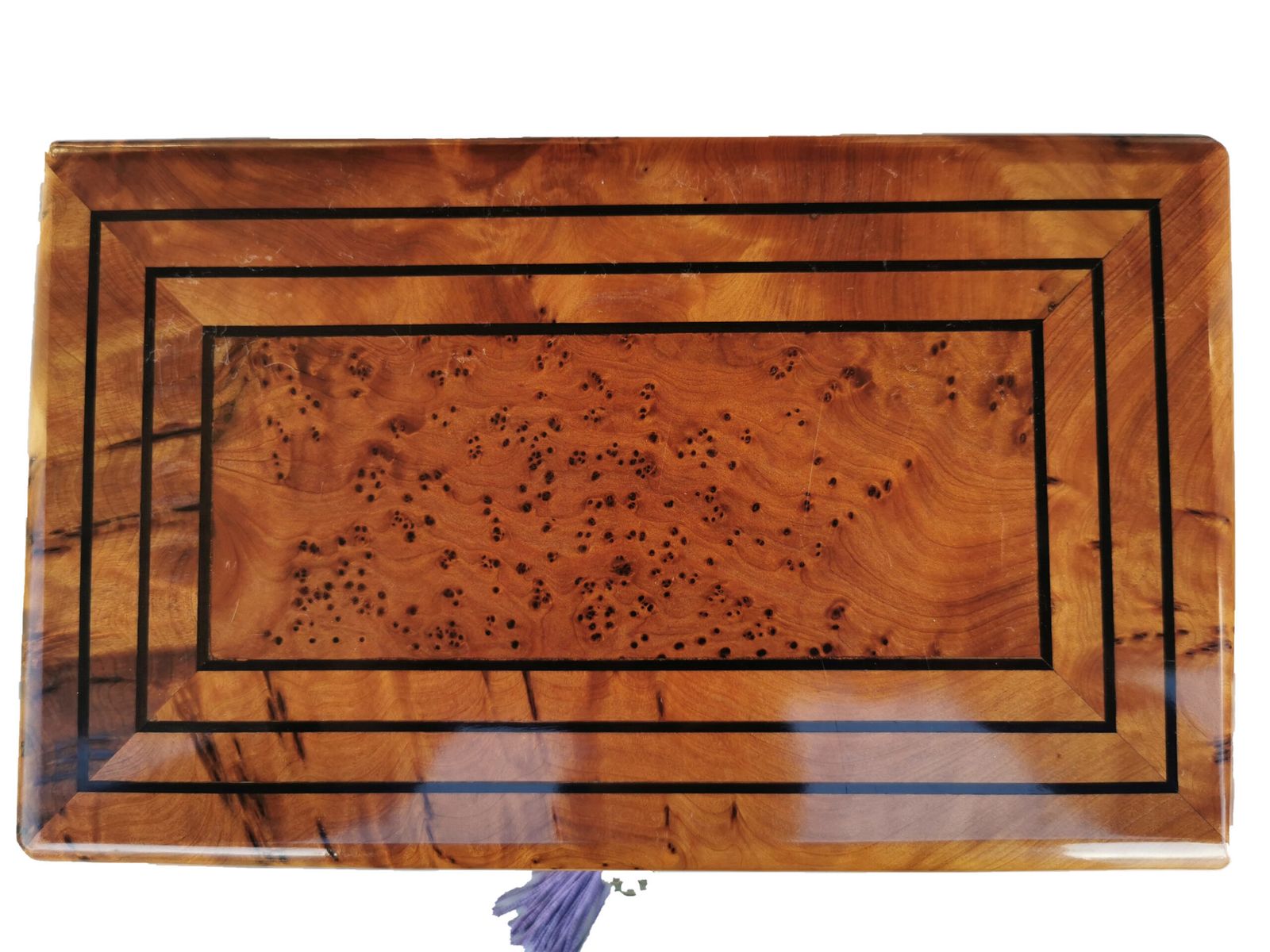 No Custom Fee/ Luxurious Jewellery Box Made Of The Thuya Burl And Inlaid With Ebony Wood photo Home Decor