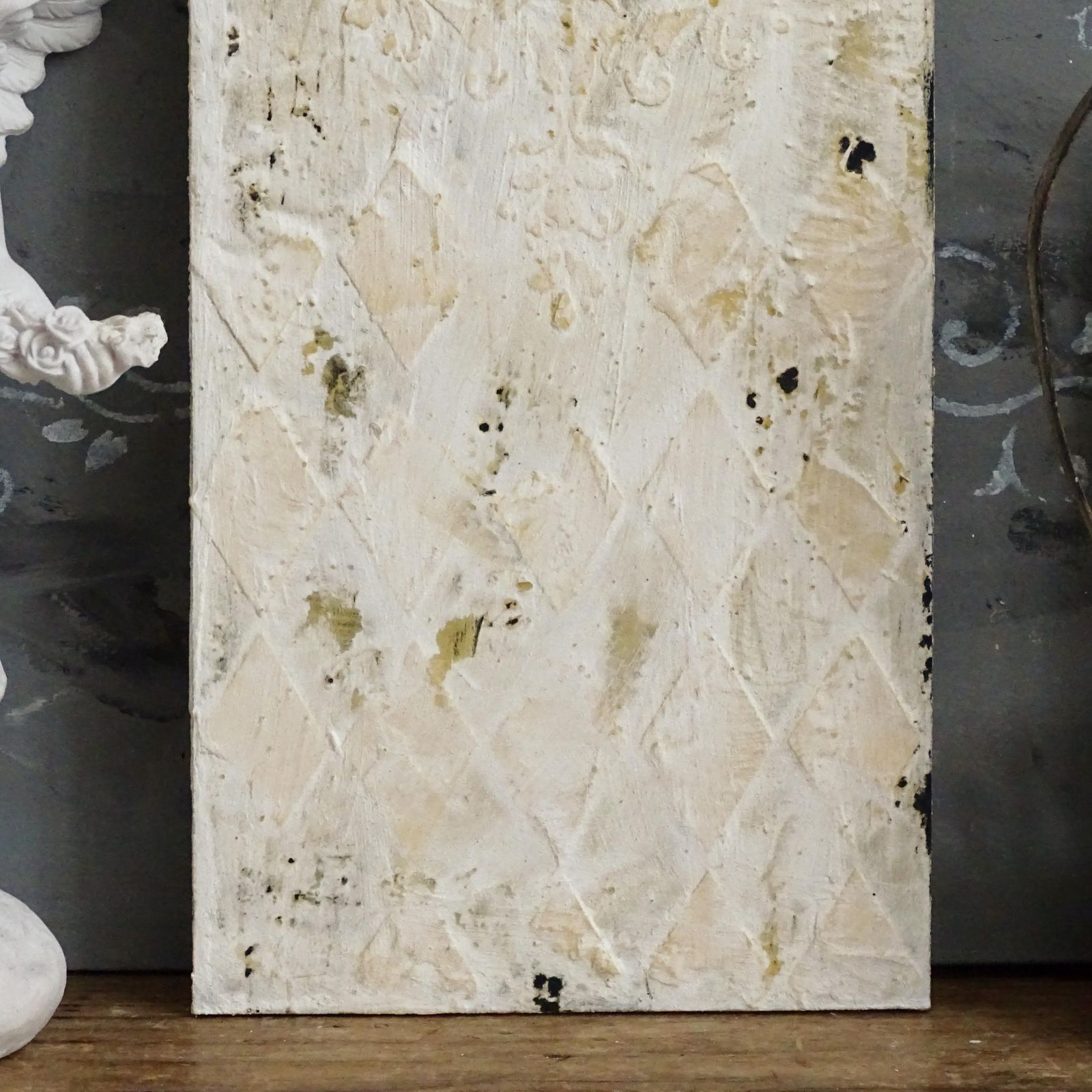 Fresco Cherub Wall Plaque: Shabby Chic French Decor photo for sale