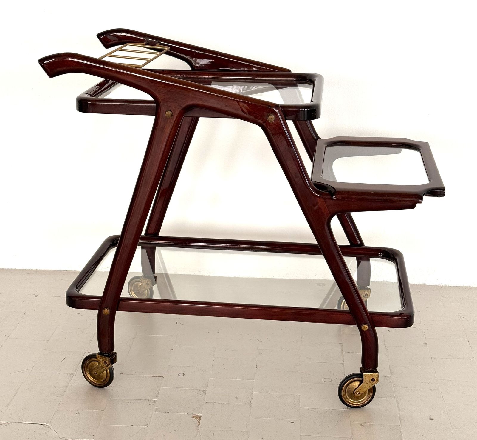 Italian Midcentury Serving Cart Or Trolley In Cesare Lacca Style, 1960s