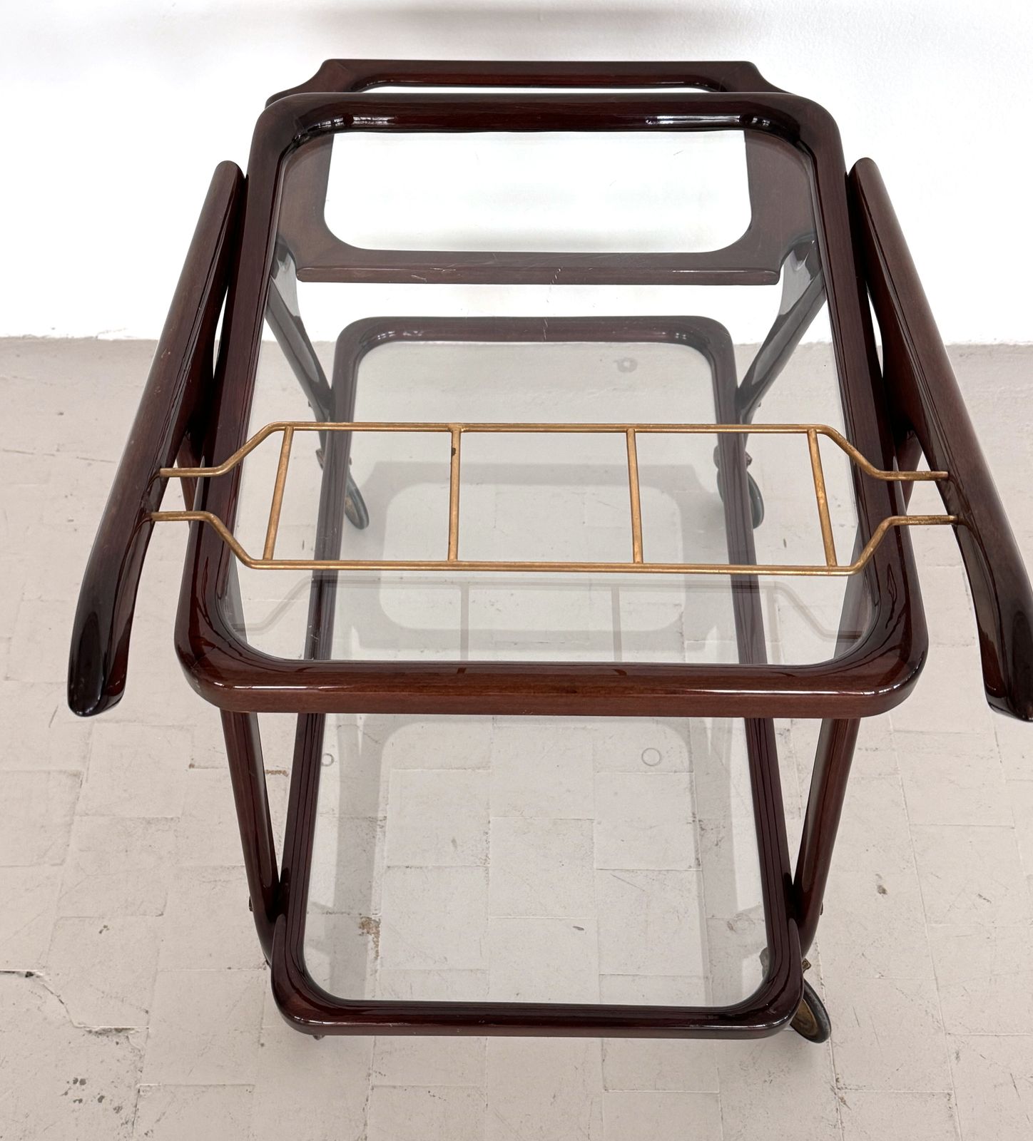 photo for sale Italian Midcentury Serving Cart Or Trolley In Cesare Lacca Style, 1960s