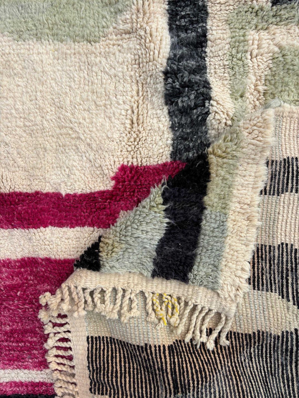 Moroccan Berber Rug 200x260 Cm, Colorful Beni Ourain Rug, Handmade Wool Rug, Shaggy Rug, Decorative Berber Rug, Living Room Rug photo for sale