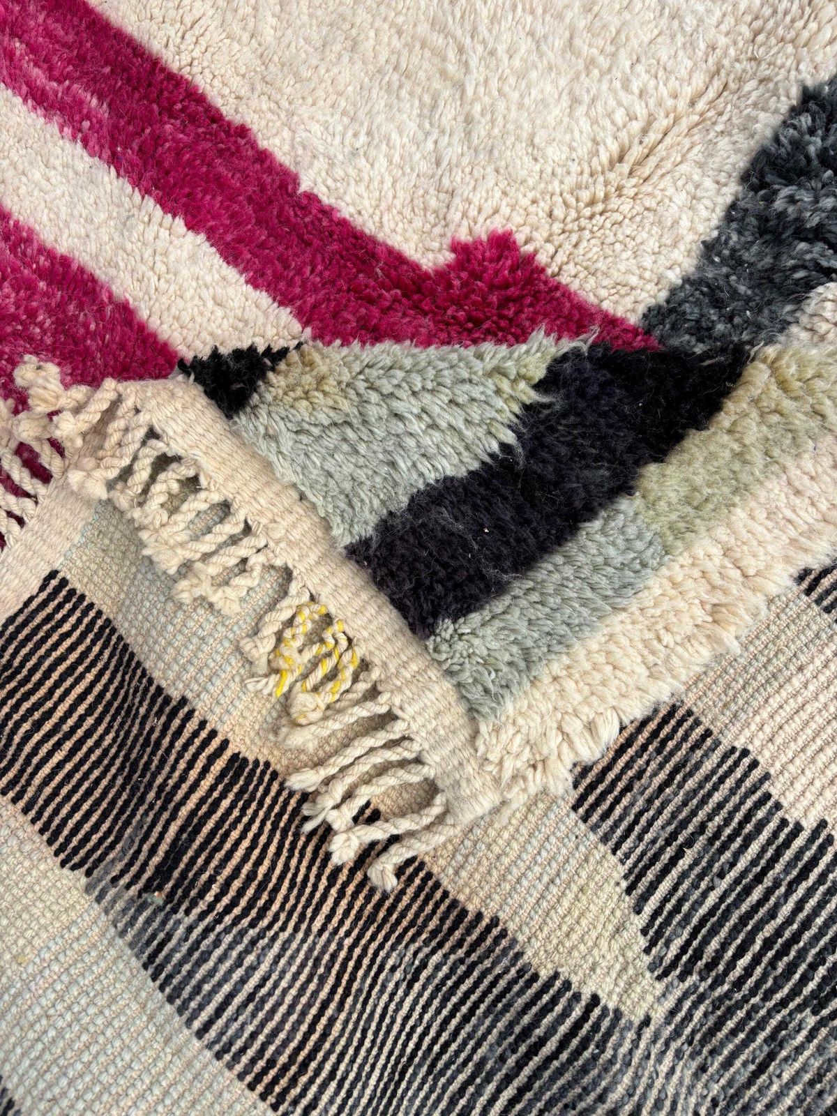 Moroccan Berber Rug 200x260 Cm, Colorful Beni Ourain Rug, Handmade Wool Rug, Shaggy Rug, Decorative Berber Rug, Living Room Rug photo Textiles