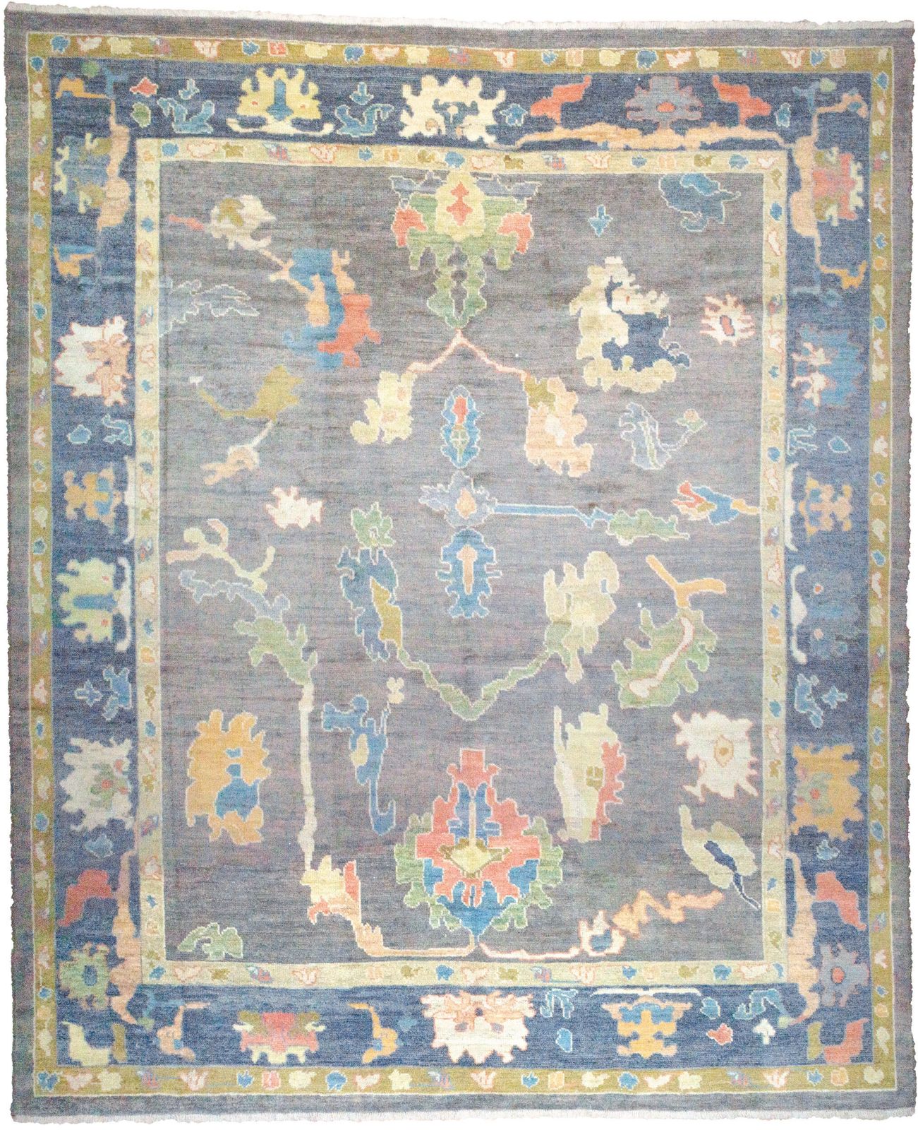 Antique Finished Ushak Carpet 357x309cm