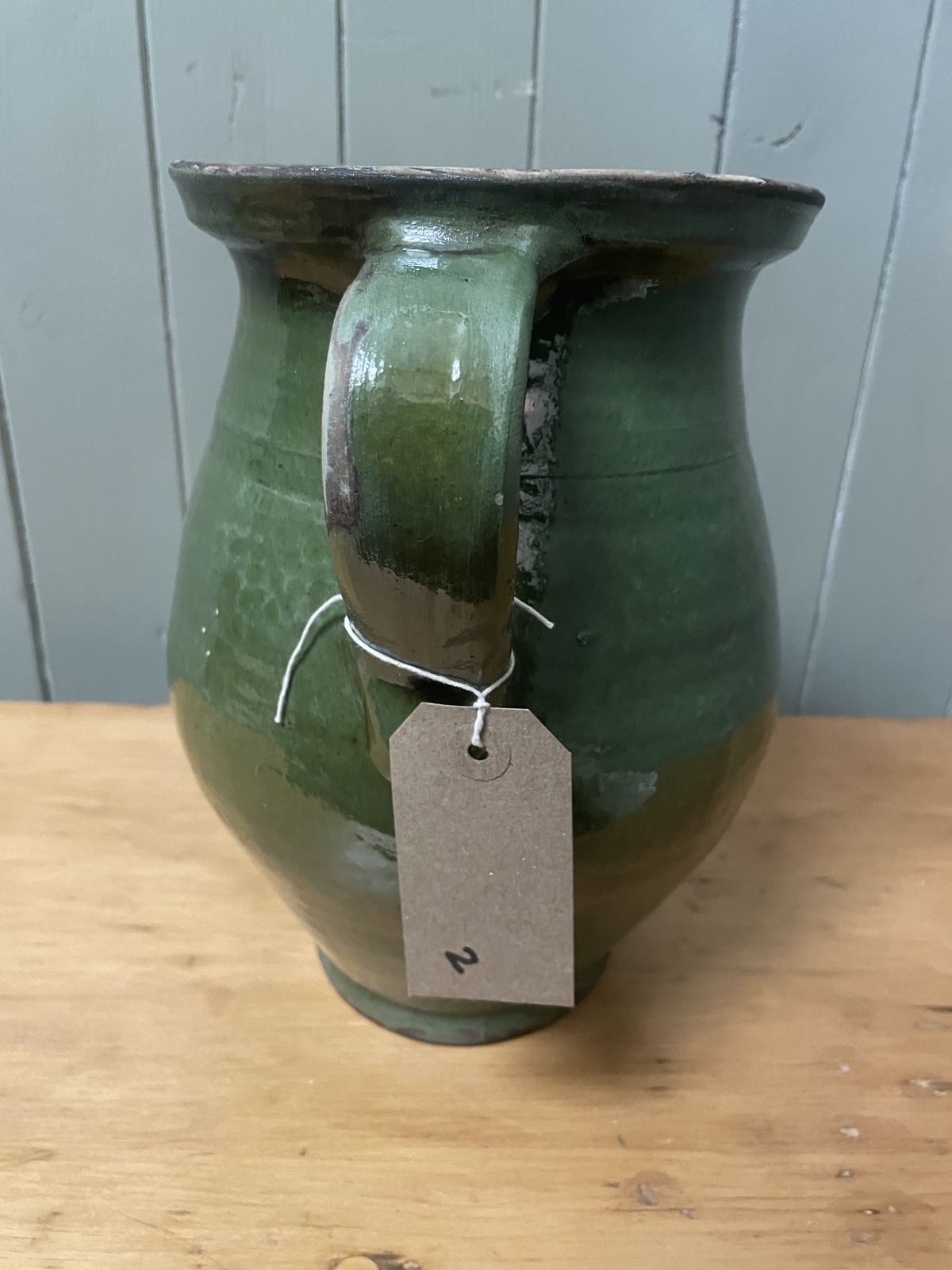 Vintage European Hand Thrown And Painted Glazed Jug photo Home Decor