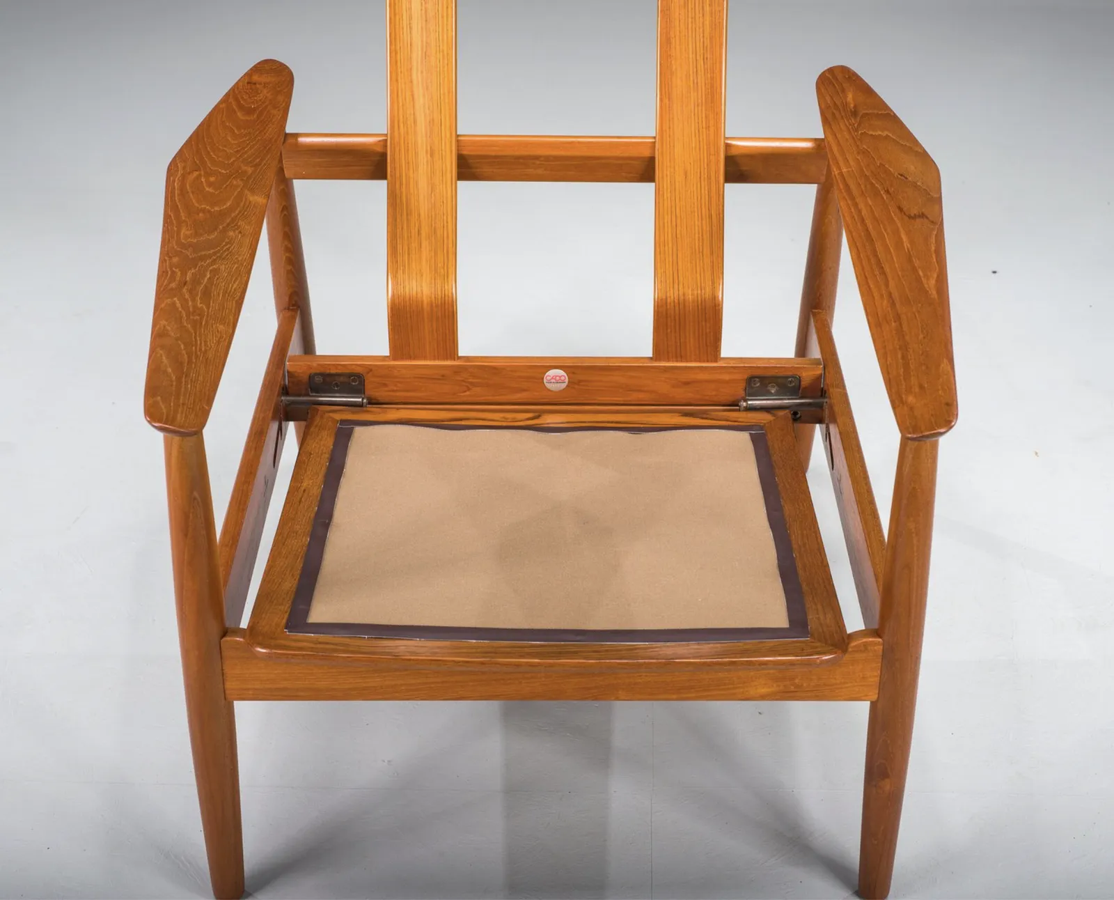 photo buy Mid Century Modern Fd 164 Armchair In Teak And Black Leather By Arne Vodder For Cado, Denmark, 1960s
