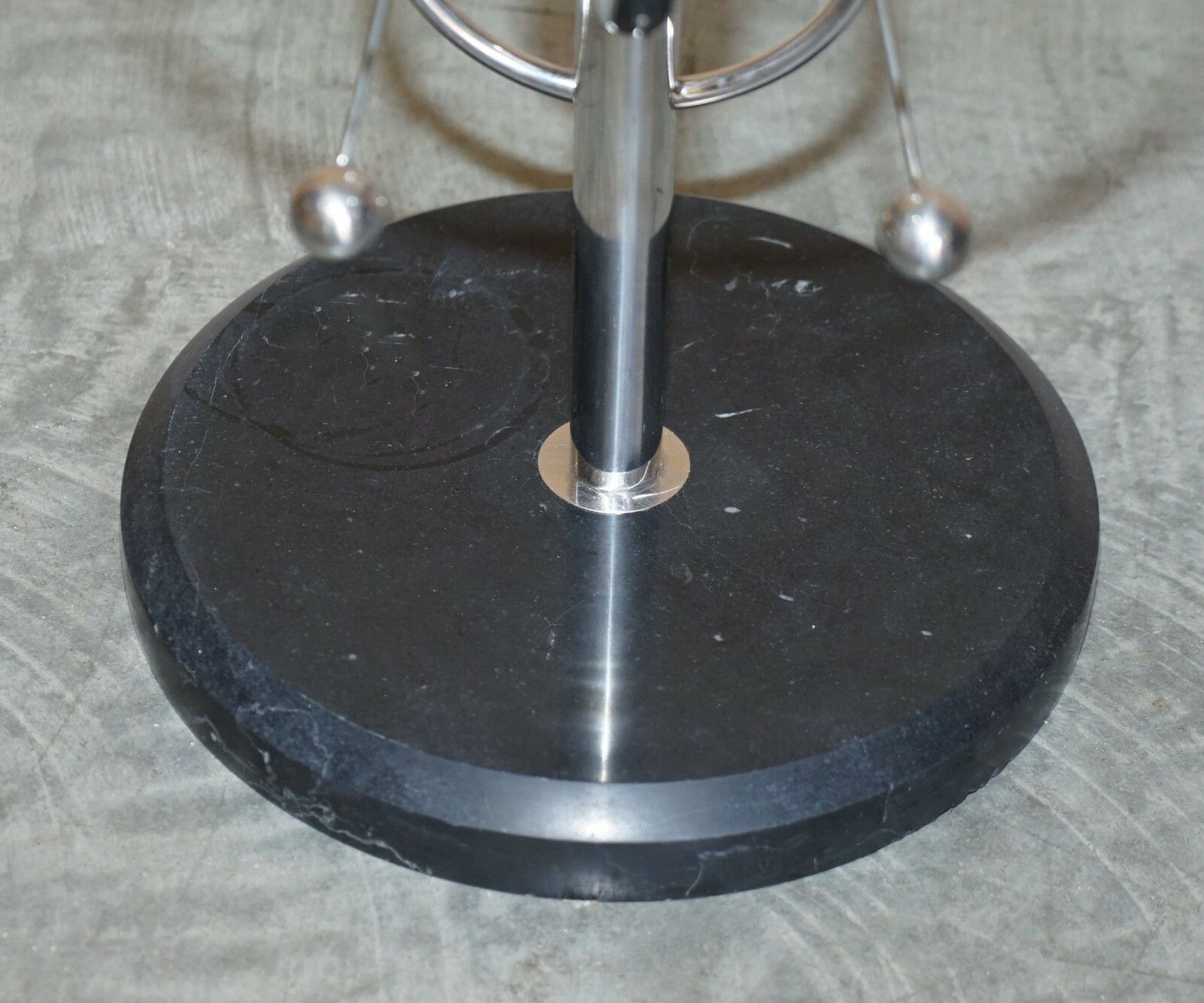 Mid Century Modern Atomic Space Age Chrome Glass & Marble Side End Lamp Table photo 1350.0