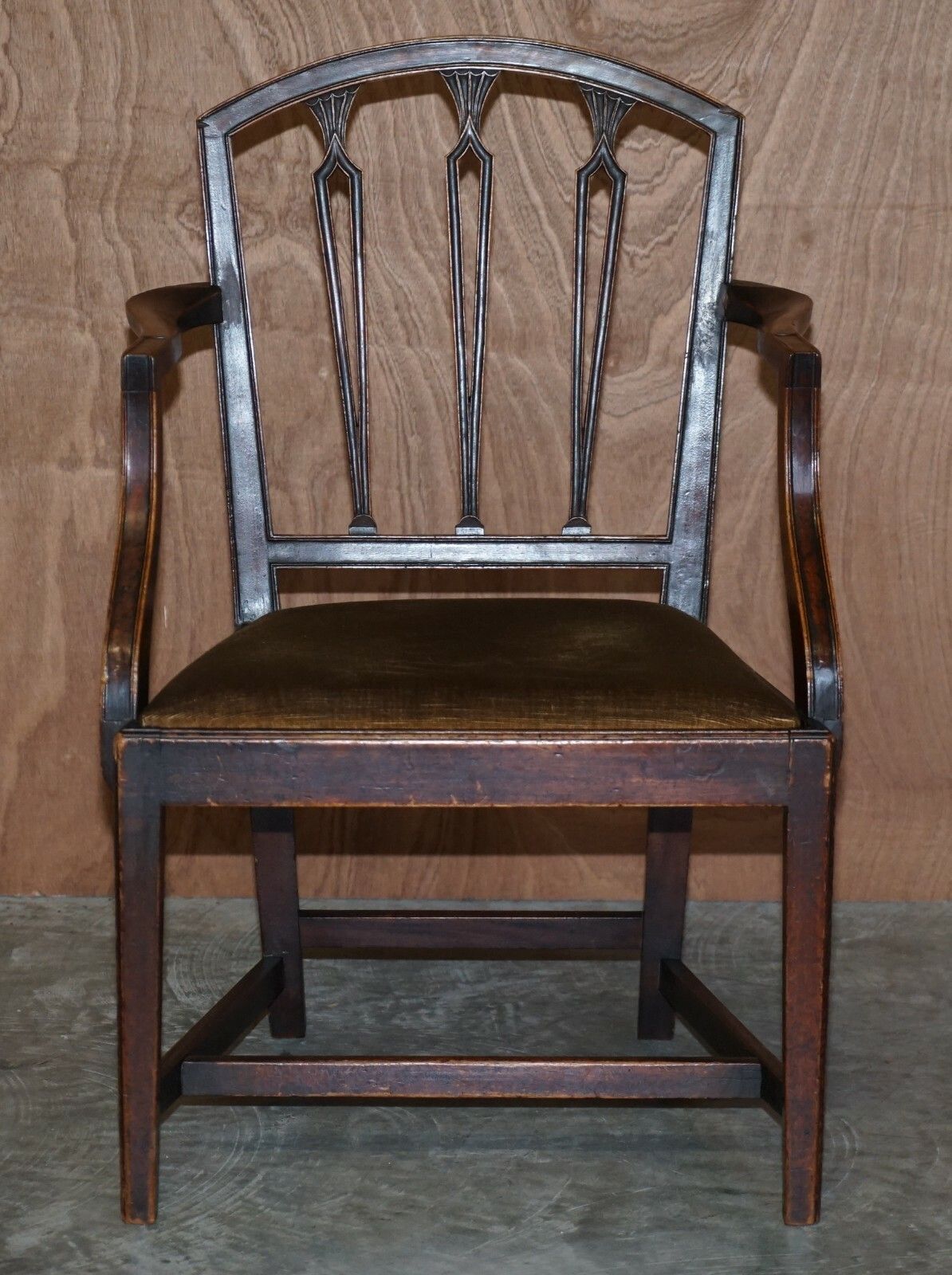 Antique Pair Of Georgian Carved Armchairs Circa 1780 Lovely Carvings Throughout photo for sale