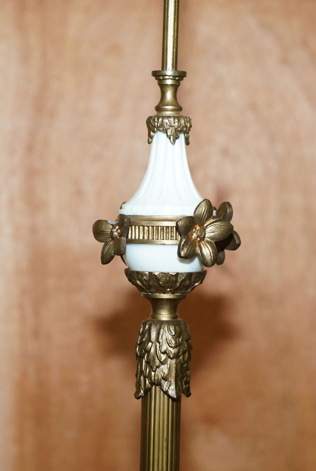 Lovely Circa 1920's Marble & Brass Floor Standing Lamp With Cherub Putti's Angel photo vintage
