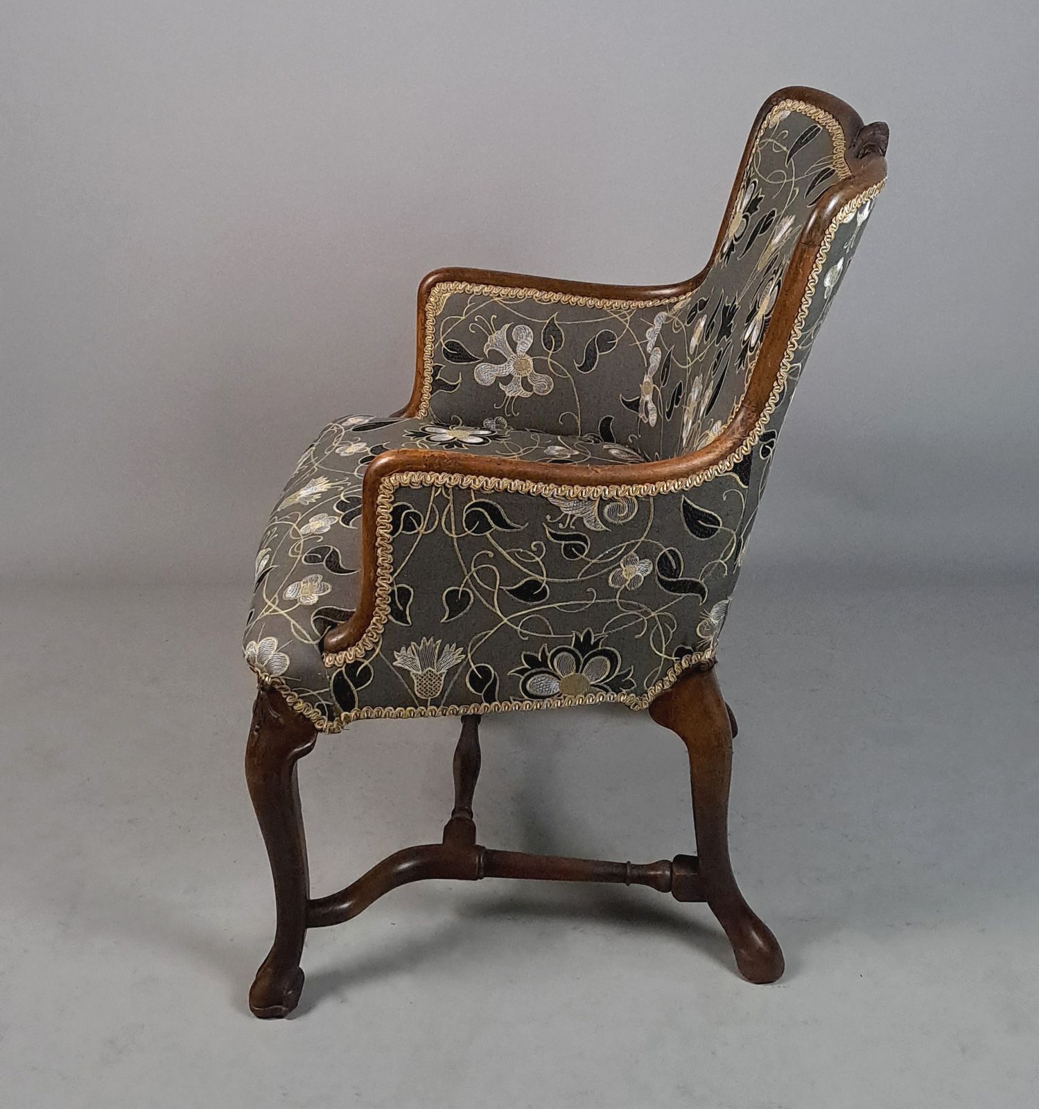Lovely 19th Century Wing Arm Chair In The Queen Anne Manner C. 1850 photo Furniture