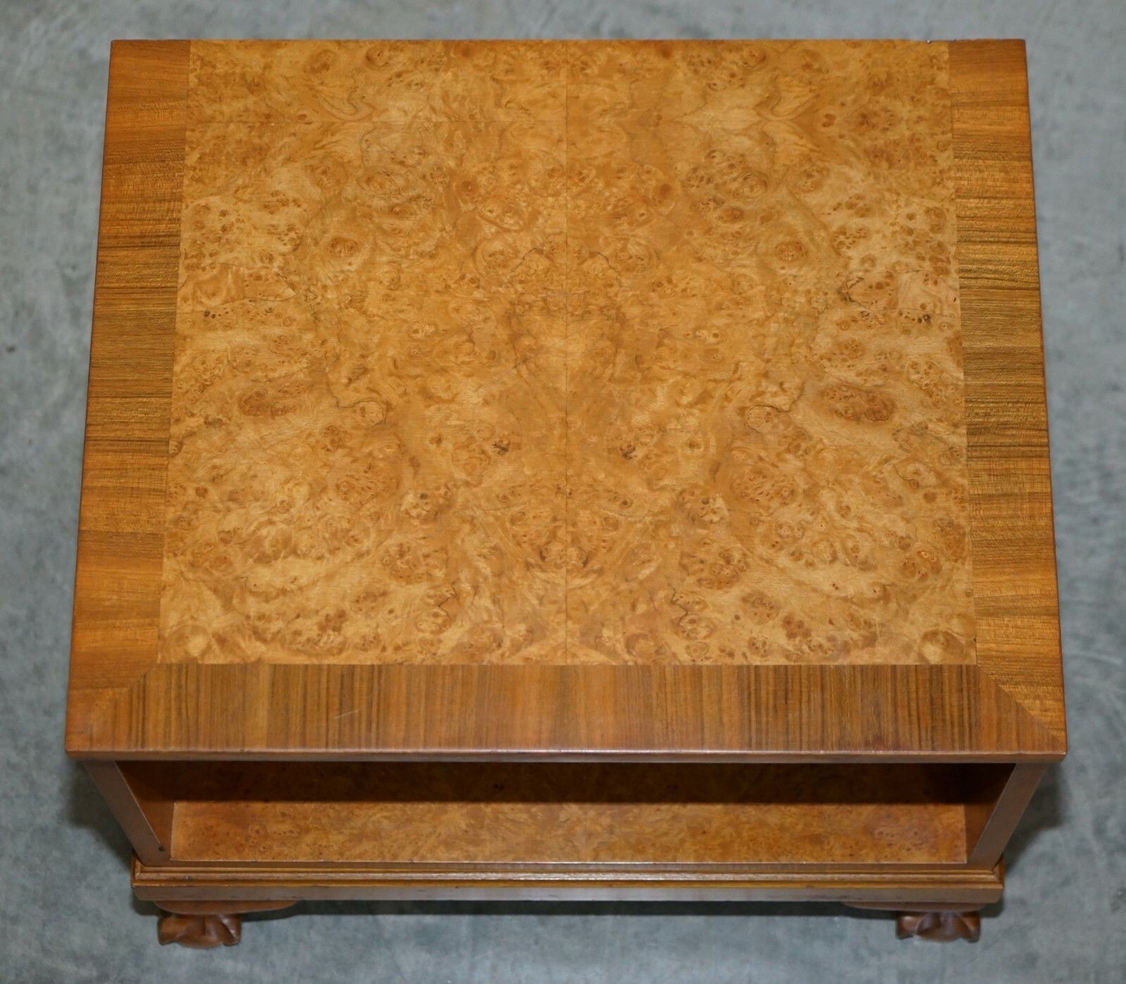 Lovely Pair Of Burr & Burl Walnut, Claw & Ball Foot, Side End Lamp Wine Tables photo 1350.0