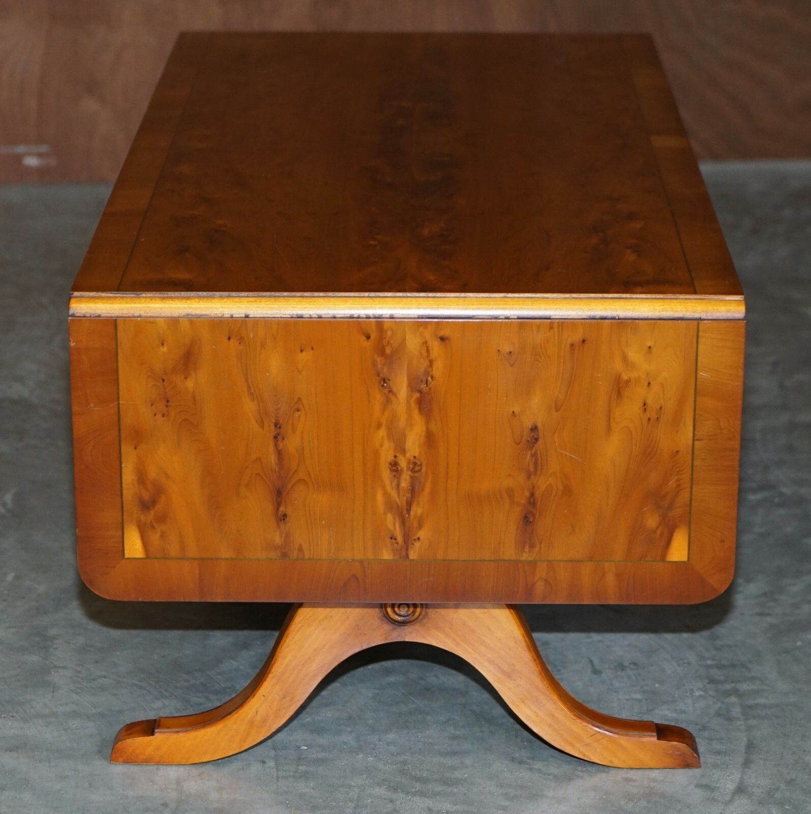 photo for sale Sublime Vintage Bevan Funnell Extending Burr Yew Wood Coffee Table Part Of Suite