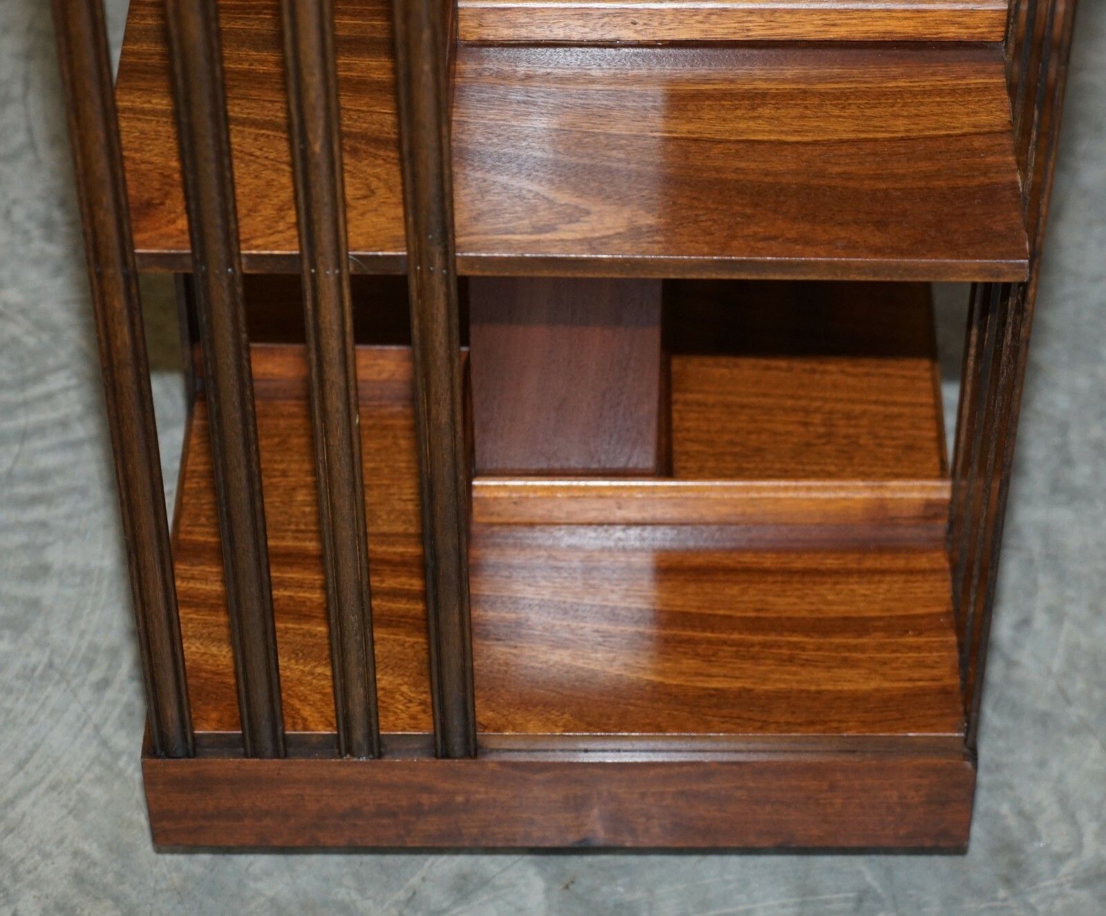 photo furniture Lovley Sheraton Revival Mahogany & Satinwood Revolving Bookcase Side End Table