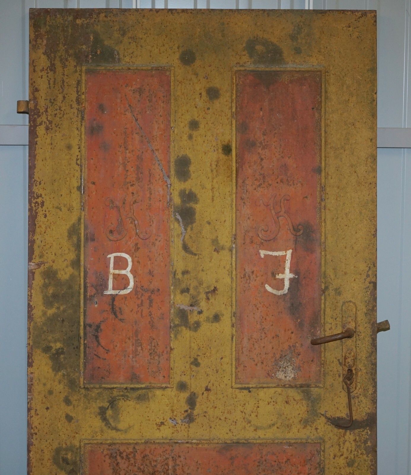 Rare 1922 Hand Painted Hungarian Hand Painted Security Anti Looting Door Hungry photo for sale