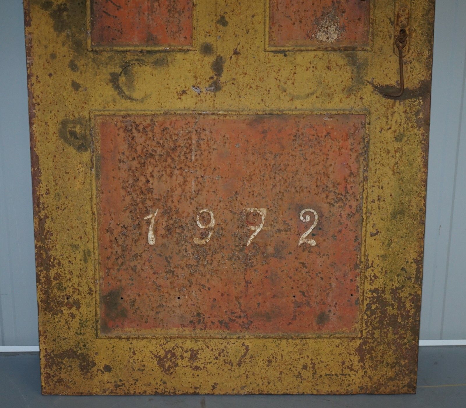 Rare 1922 Hand Painted Hungarian Hand Painted Security Anti Looting Door Hungry photo buy