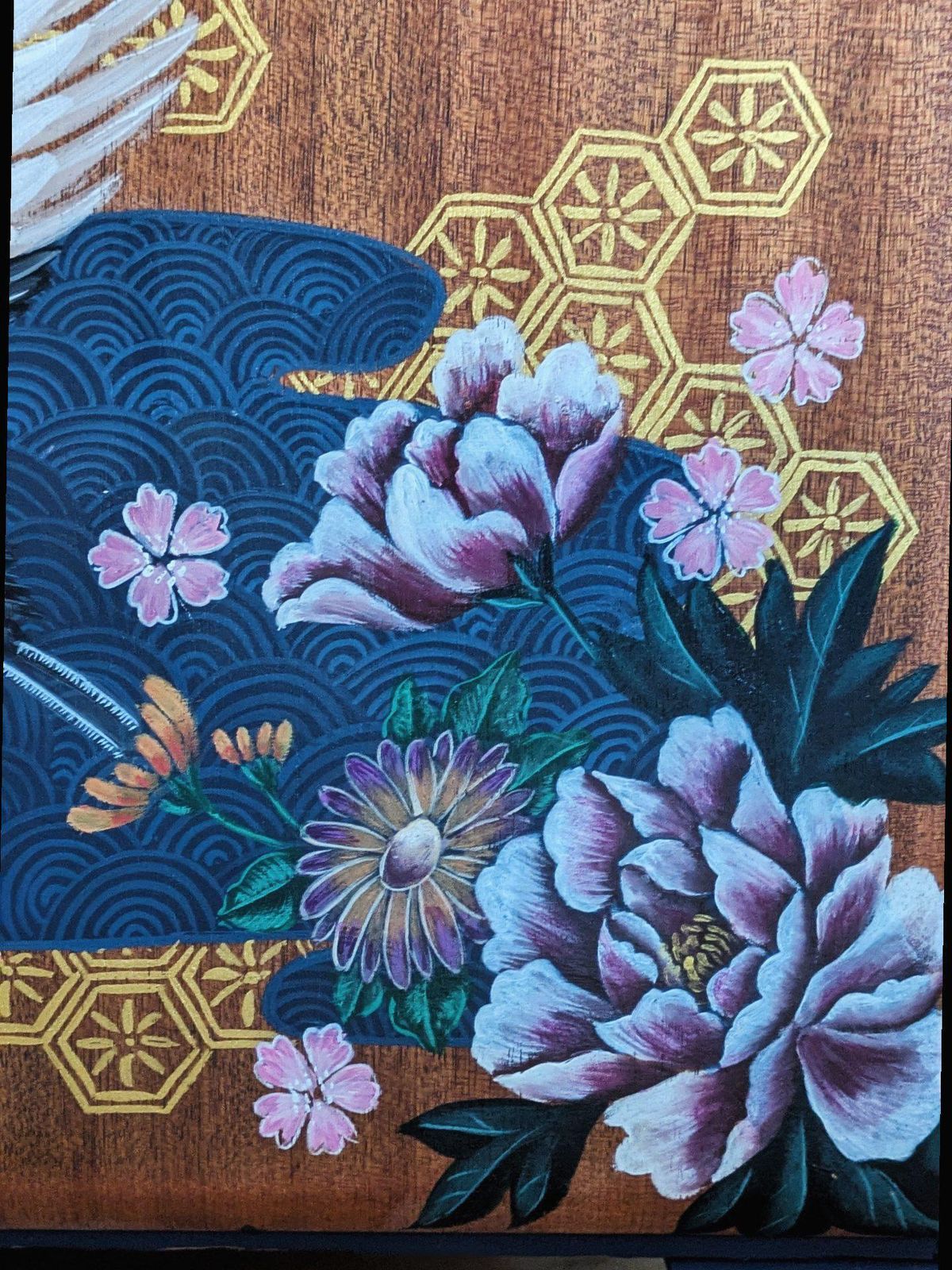 Vintage Cocktail Cabinet – Hand Painted Japanese Crane & Floral Design, Oriental Style Drinks Cabinet photo for sale