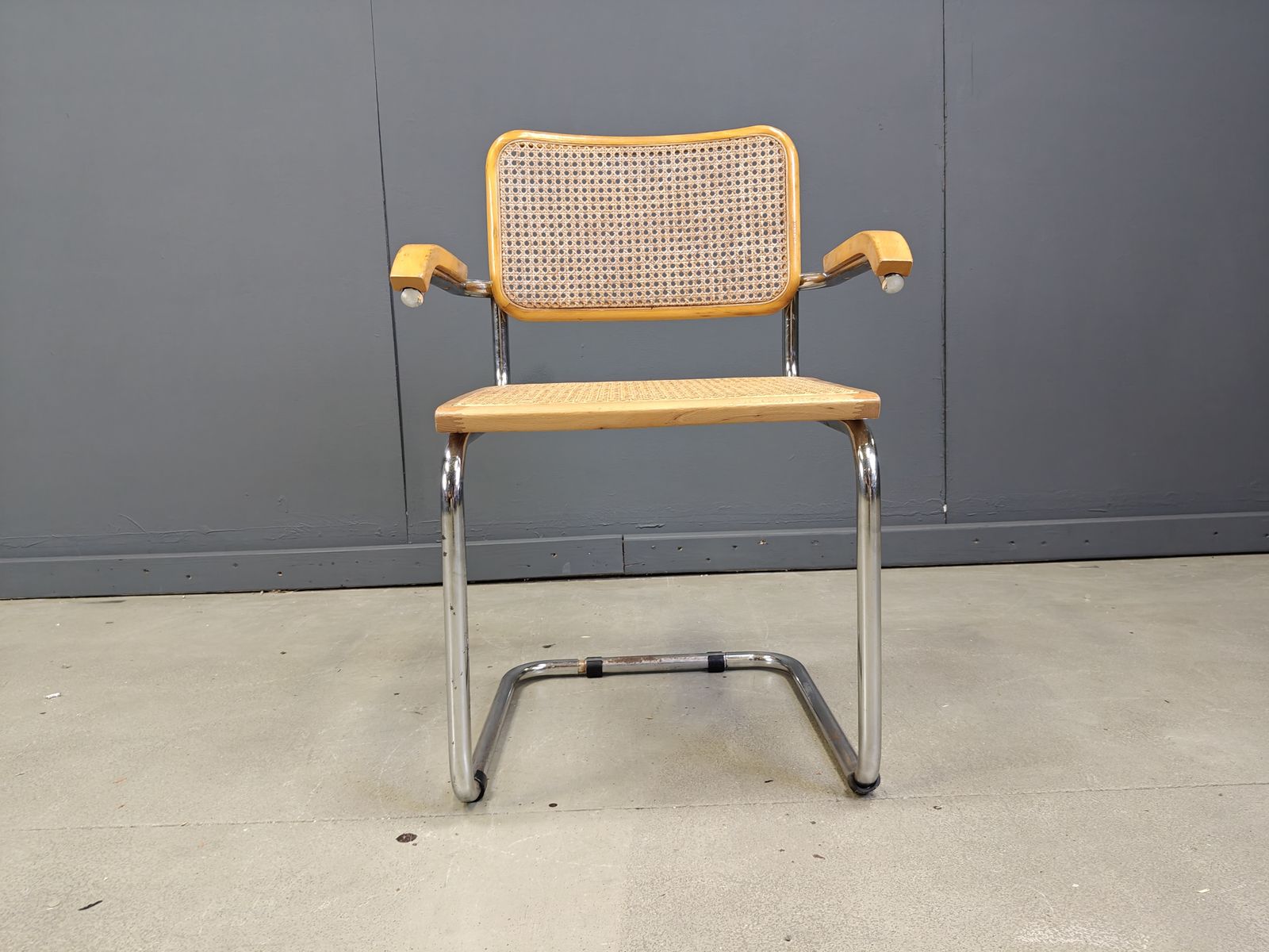 Furniture Vintage Cantilever Armchair Attr To Marcel Breuer 'Cesca' Chair   1970s photo