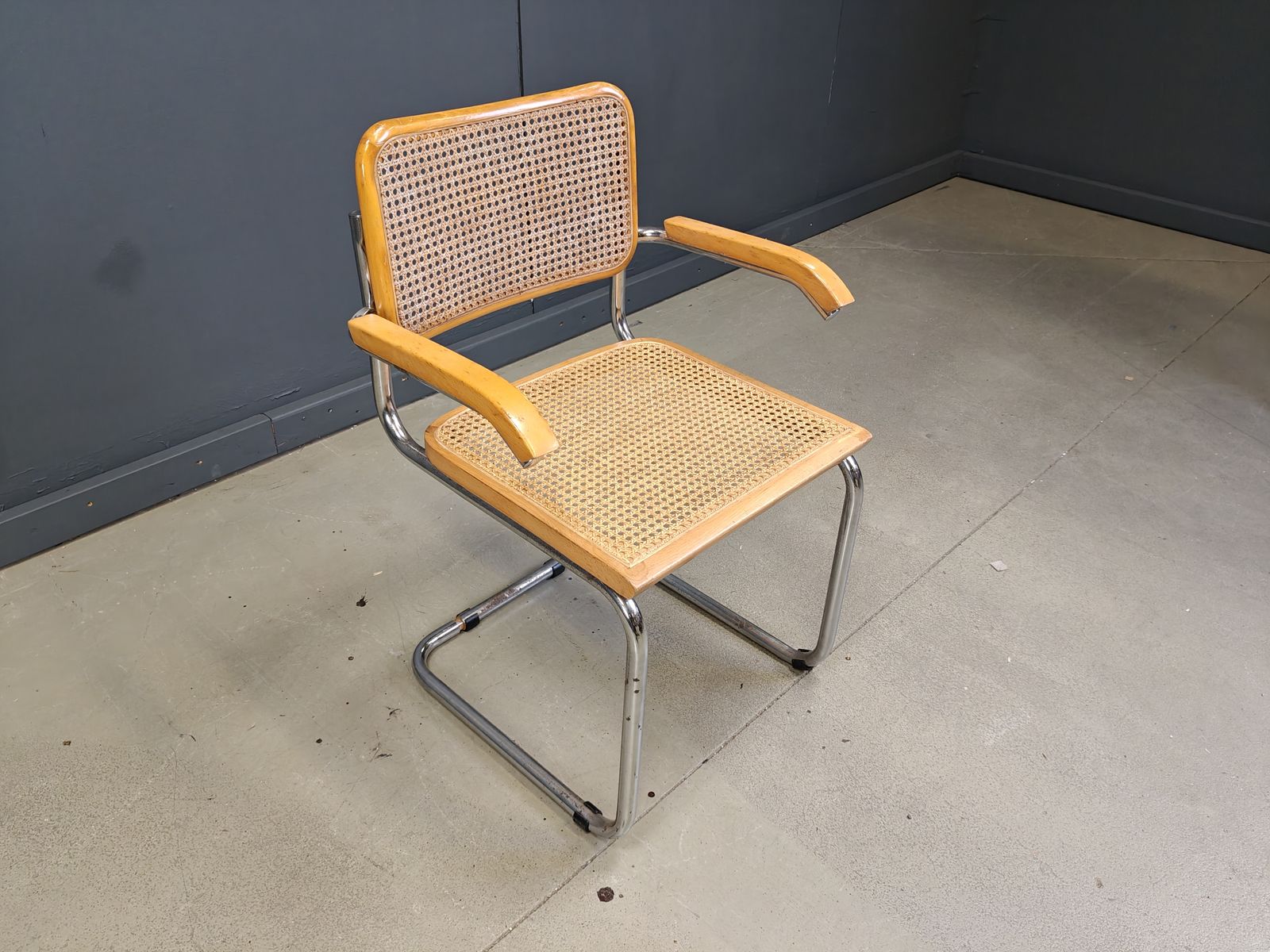 photo vinterior Vintage Cantilever Armchair Attr To Marcel Breuer 'Cesca' Chair   1970s