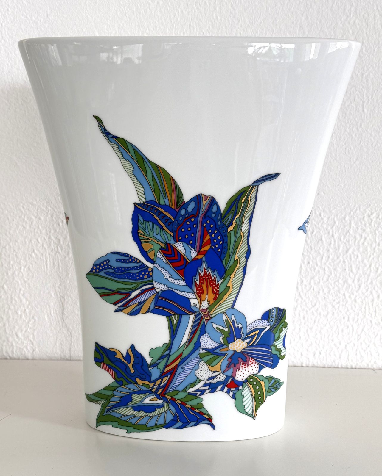 Brigitte Doege For Rosenthal Germany Large Porcelain Flower Vase, 1990s photo for sale