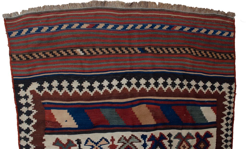 Vintage Qashqai Kilim Rug 243x143cm photo for sale