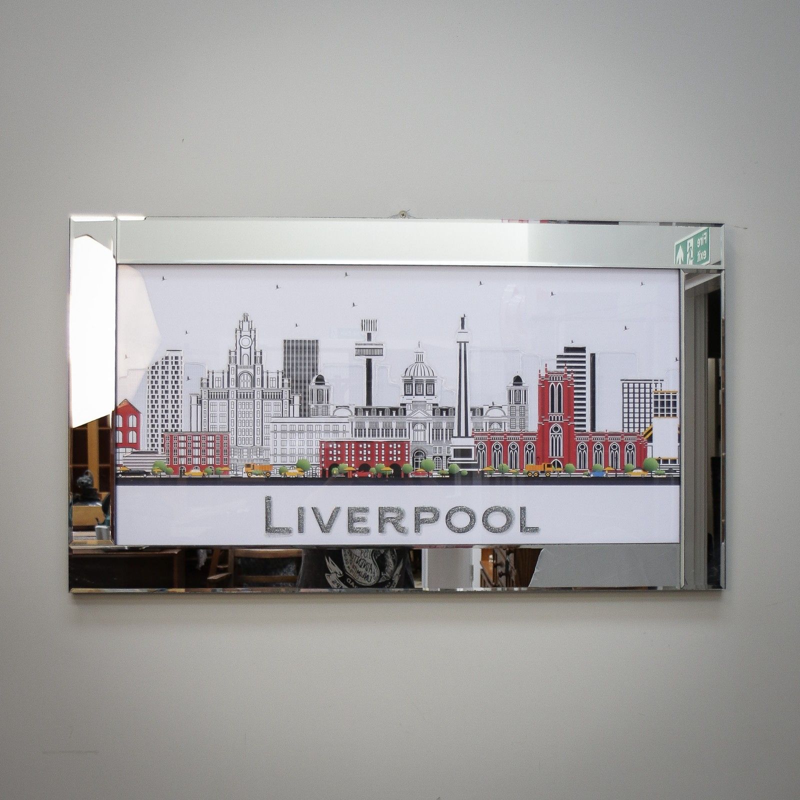 Liverpool City Skyline Picture With Textured Glass Finish photo Art