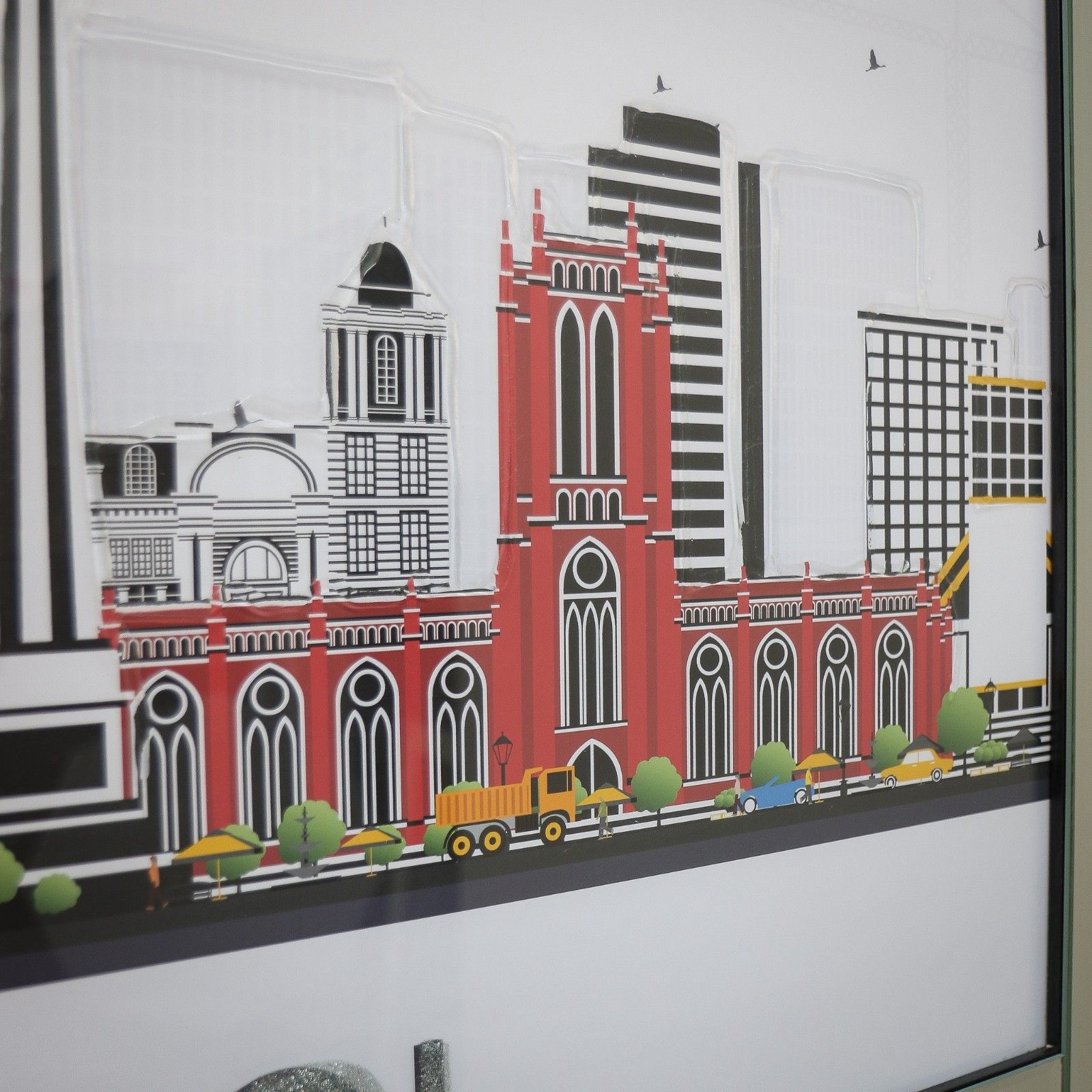 136.0 Liverpool City Skyline Picture With Textured Glass Finish photo