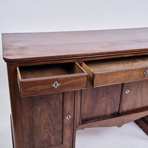 Sideboard / Desk   Hand Polished Mahogany   English Style   1860s photo for sale