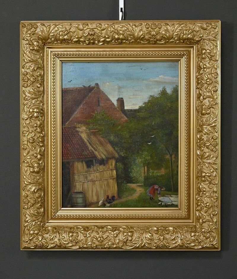Pair Of “Country Scenes” Paintings, Signed A. Minne – Late 19th Century photo 2830.0