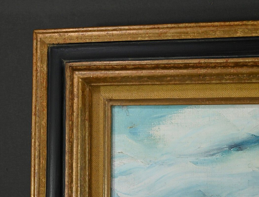 photo for sale Painting “Petit Port Breton” Signed Jj Duboc – 1980