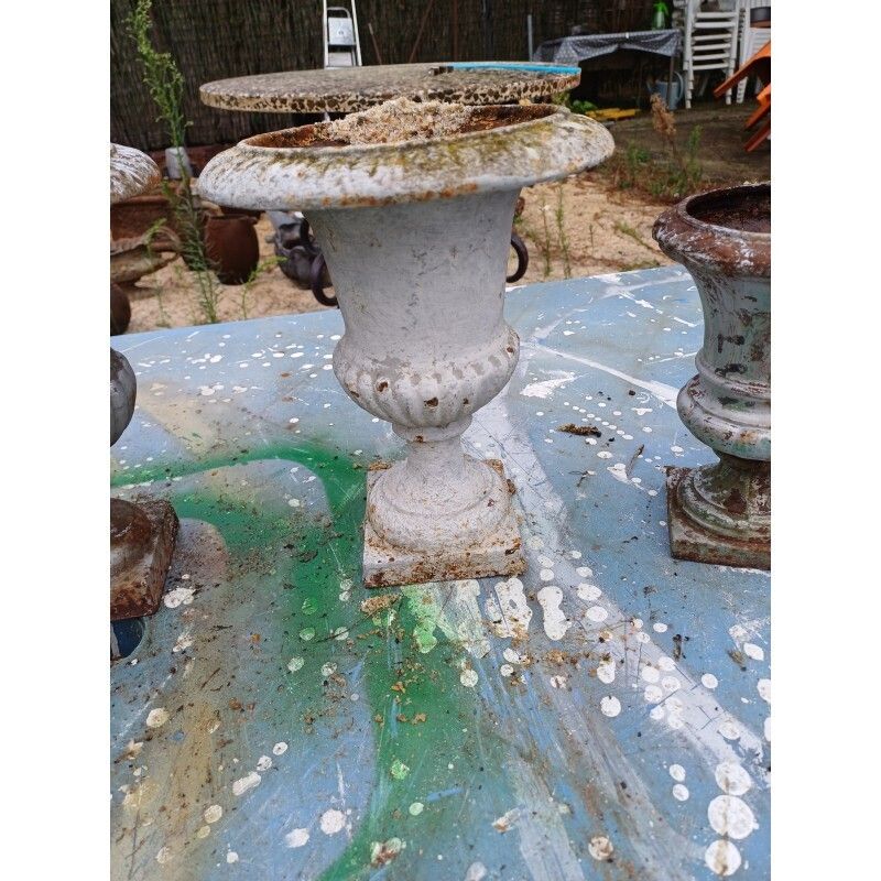 Set Of 6 Medici Cast Iron Vases From Charleville   Mézières 1900 photo vinterior