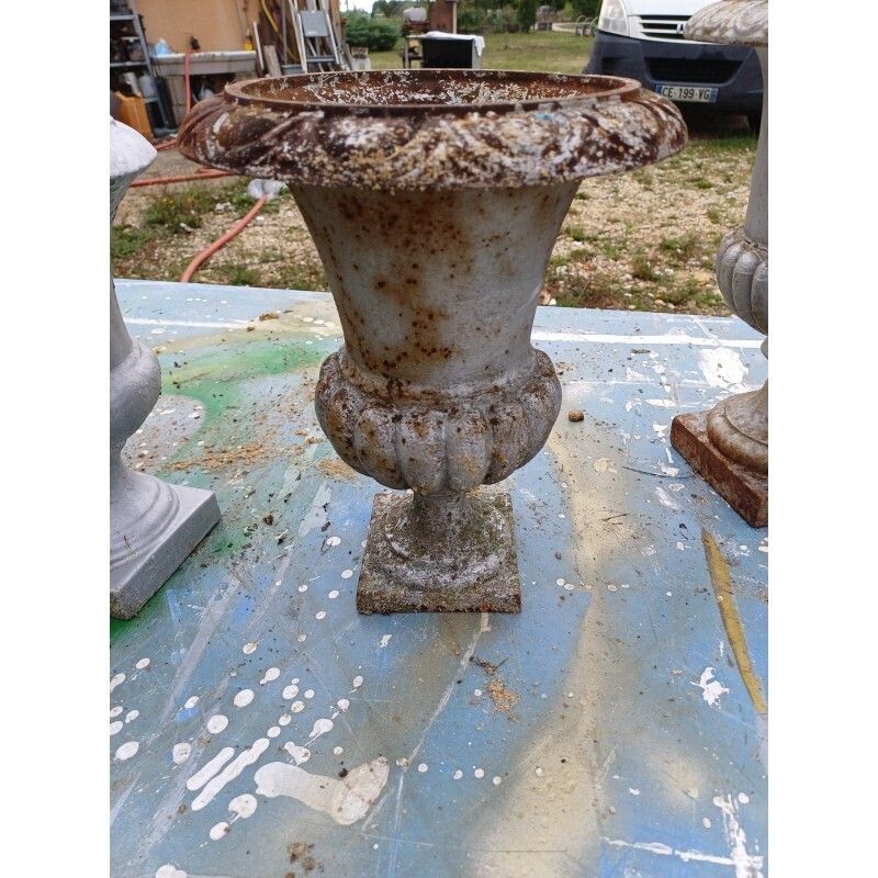 photo for sale Set Of 6 Medici Cast Iron Vases From Charleville   Mézières 1900