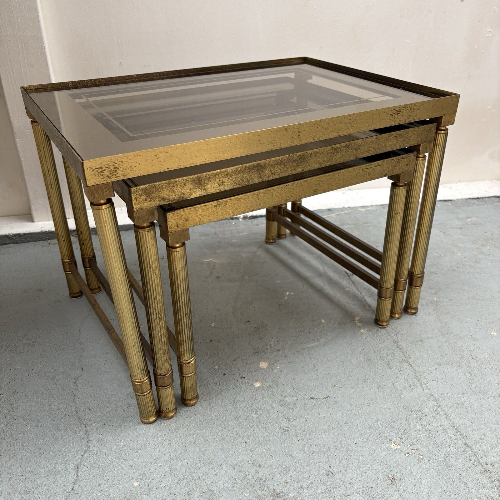 Maison Bagues Trio Of Nesting Tables, France Mid 20th Century