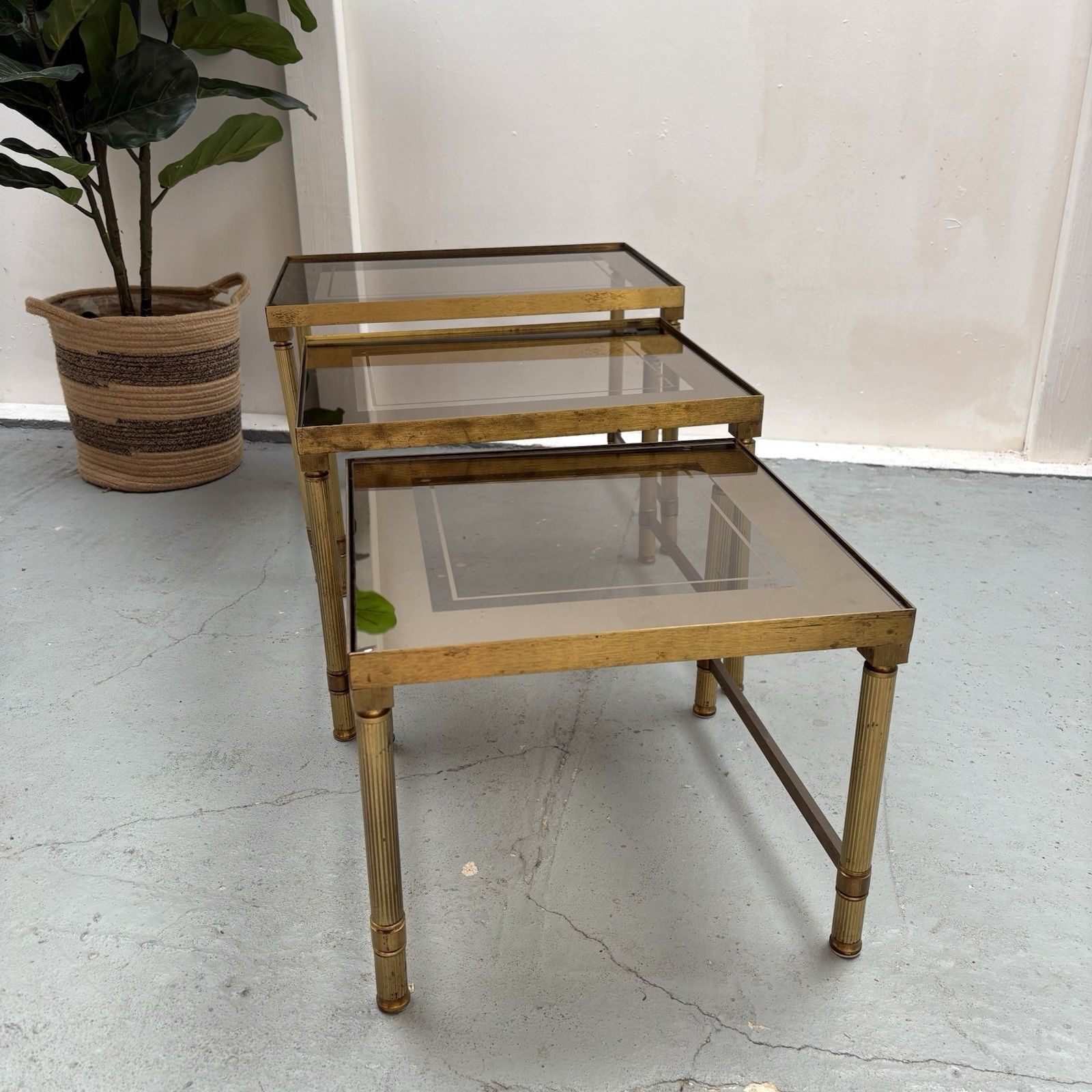 photo furniture Maison Bagues Trio Of Nesting Tables, France Mid 20th Century