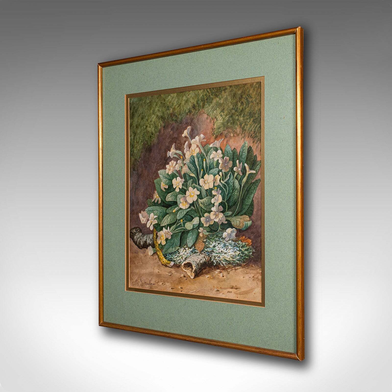 Vintage Still Life, English School, Watercolour, Flower Picture, Painting, Art photo for sale